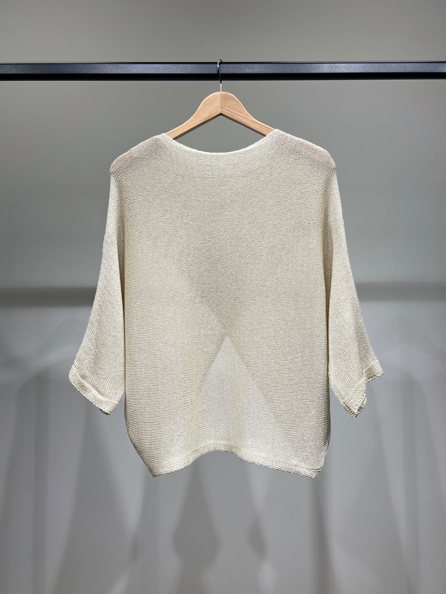 Pull Léger Maille Ajourée Effet Croisé Manche Chauve Souri