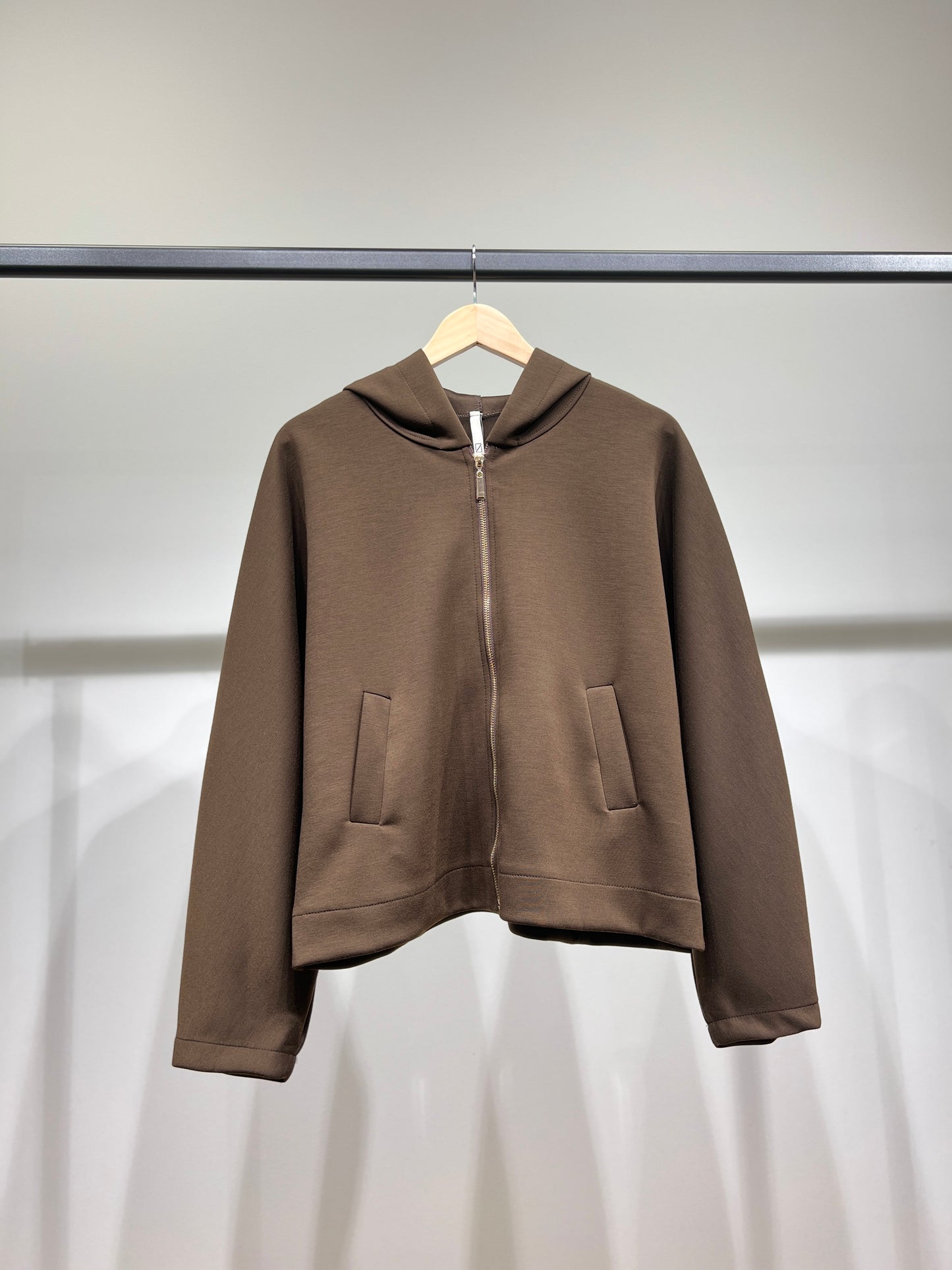 Sweat à Capuche Zippé Chiné Stretch Poches à Découdre