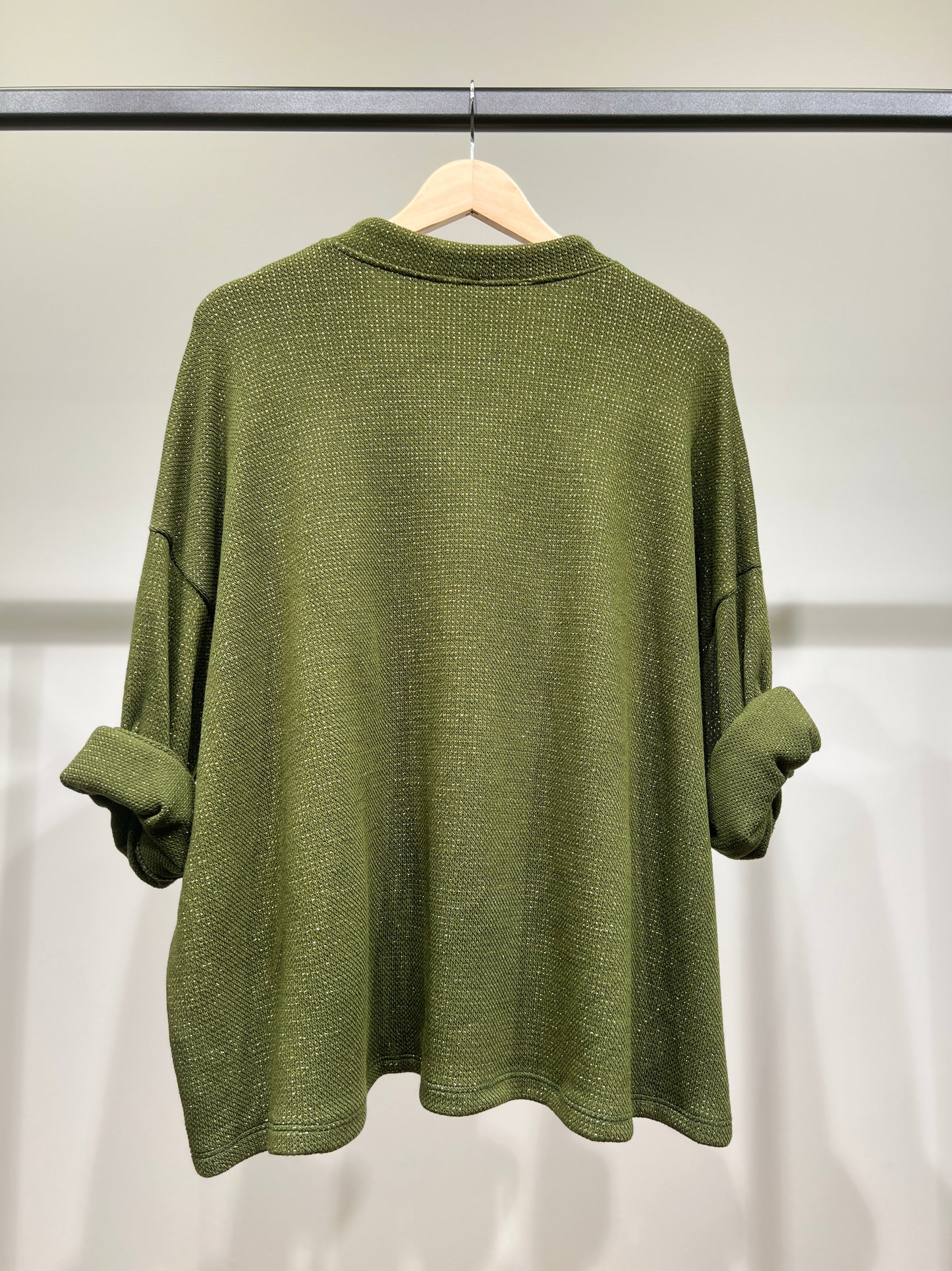 Pull Col Fendu à Cordon De Serrage à Lurex Doré