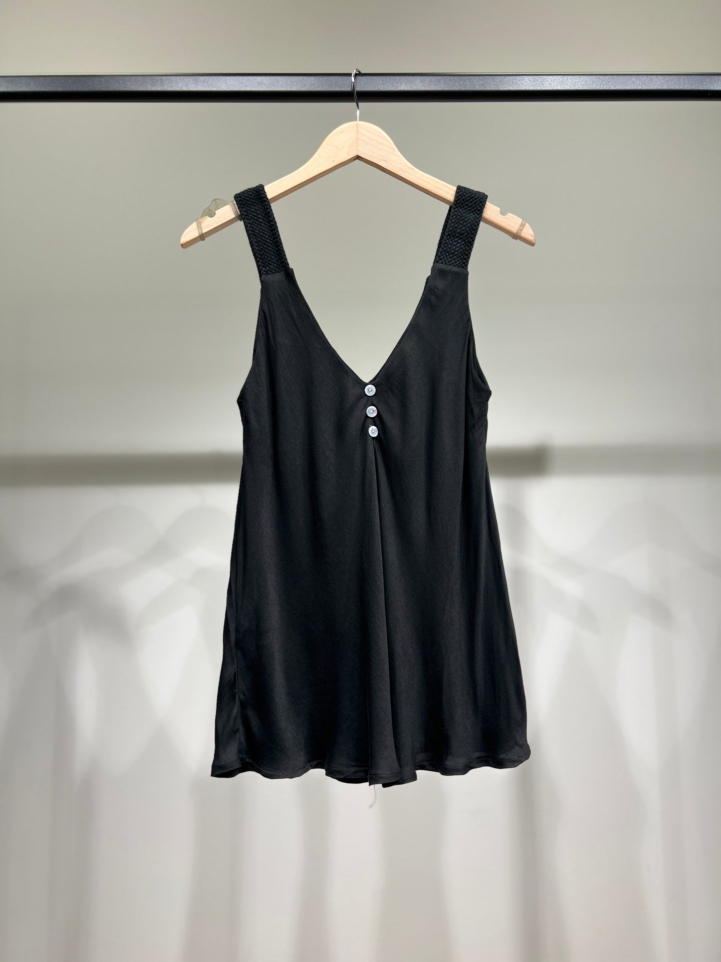 Débardeurs Boutons à Bretelles En Cordes 100% Viscose
