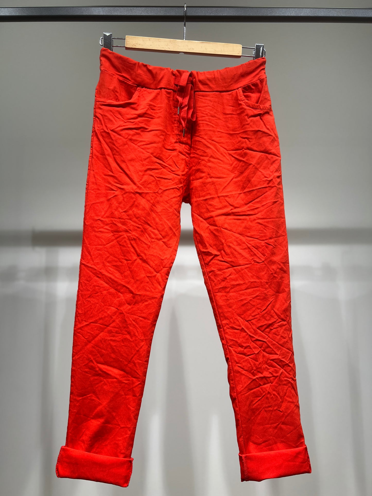 Stretch Viscose Drawstring Jeggings