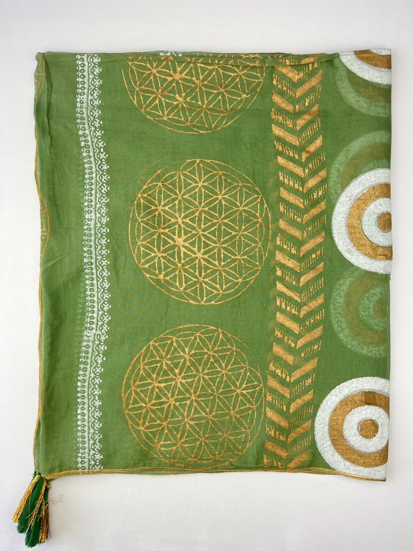 Foulards Motifs Aztèque à Pampilles 100% Coton Taille 180x90