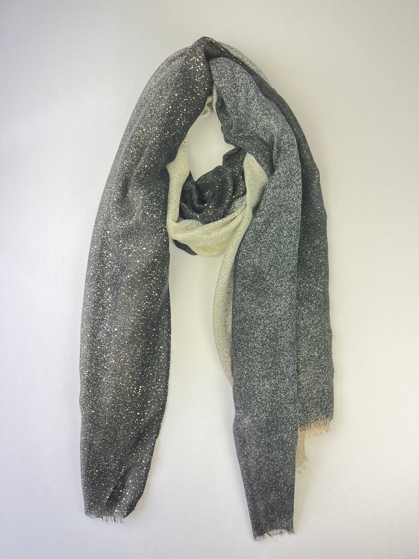 Foulard Motifs Dégradé à Paillettes Argentées