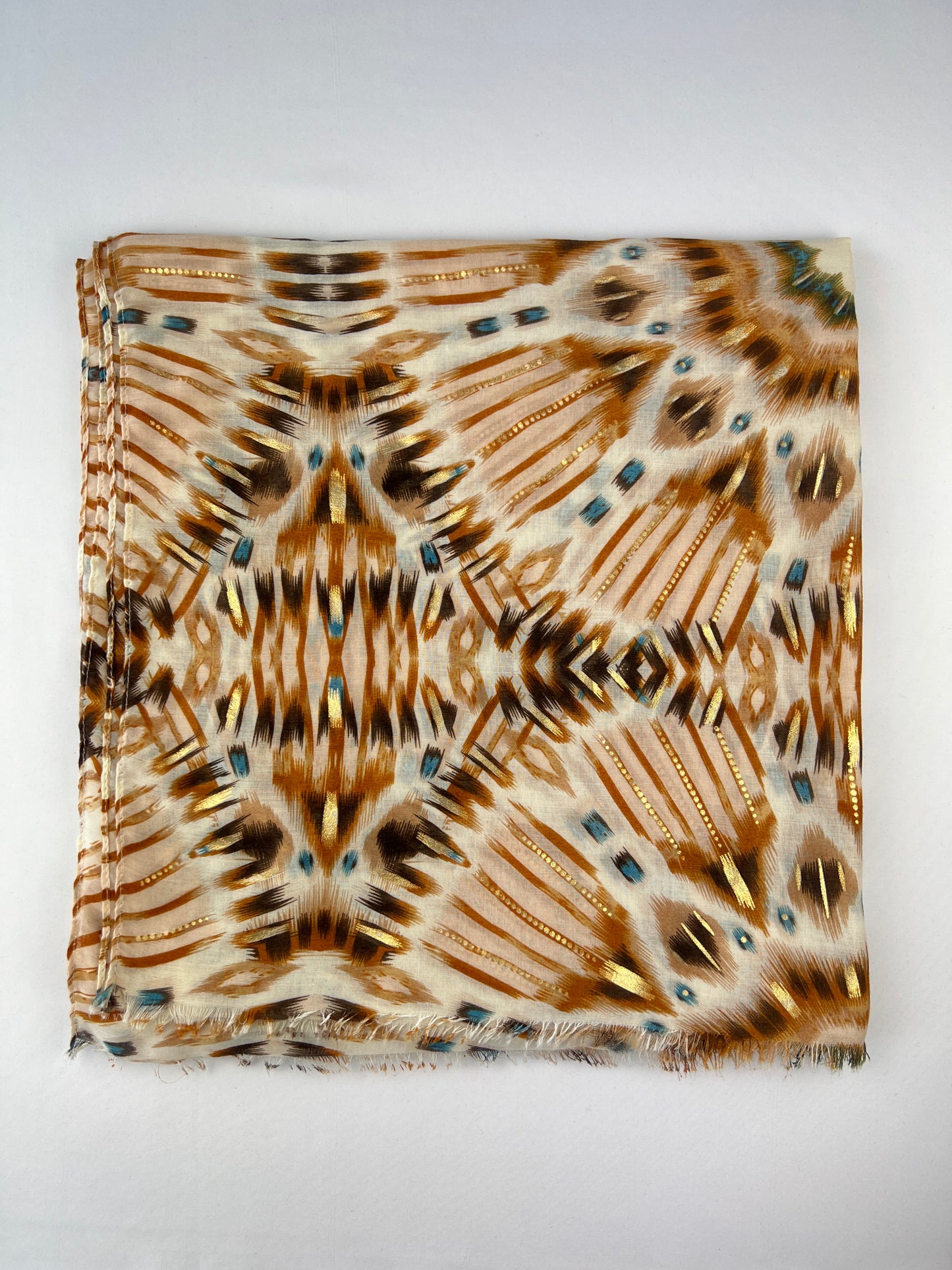 Foulard Léger Motif Coup De Pinceau Argenté 100% Polyester