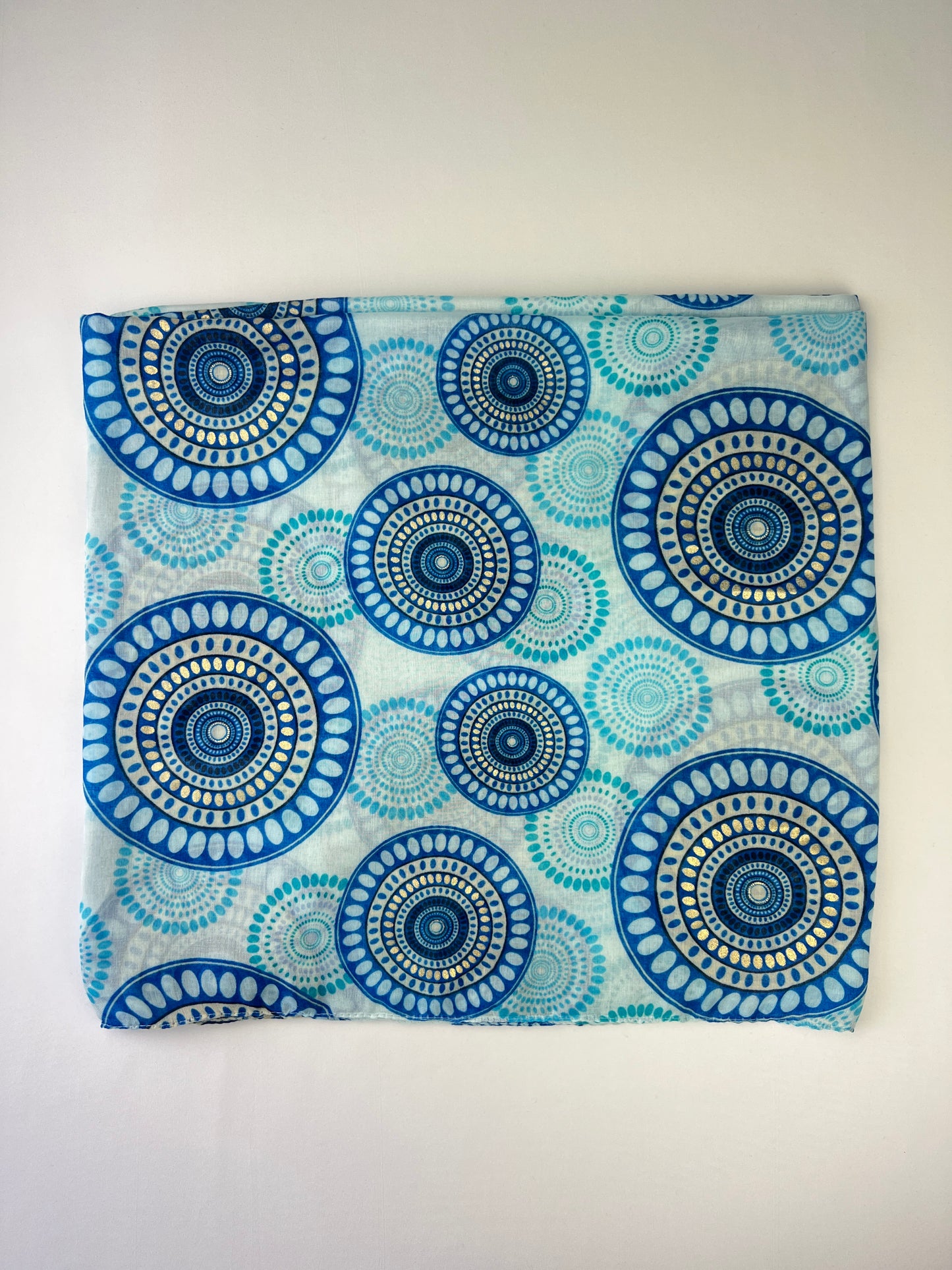 Foulard Motif Mandala Détails Argenté Taille 180x90