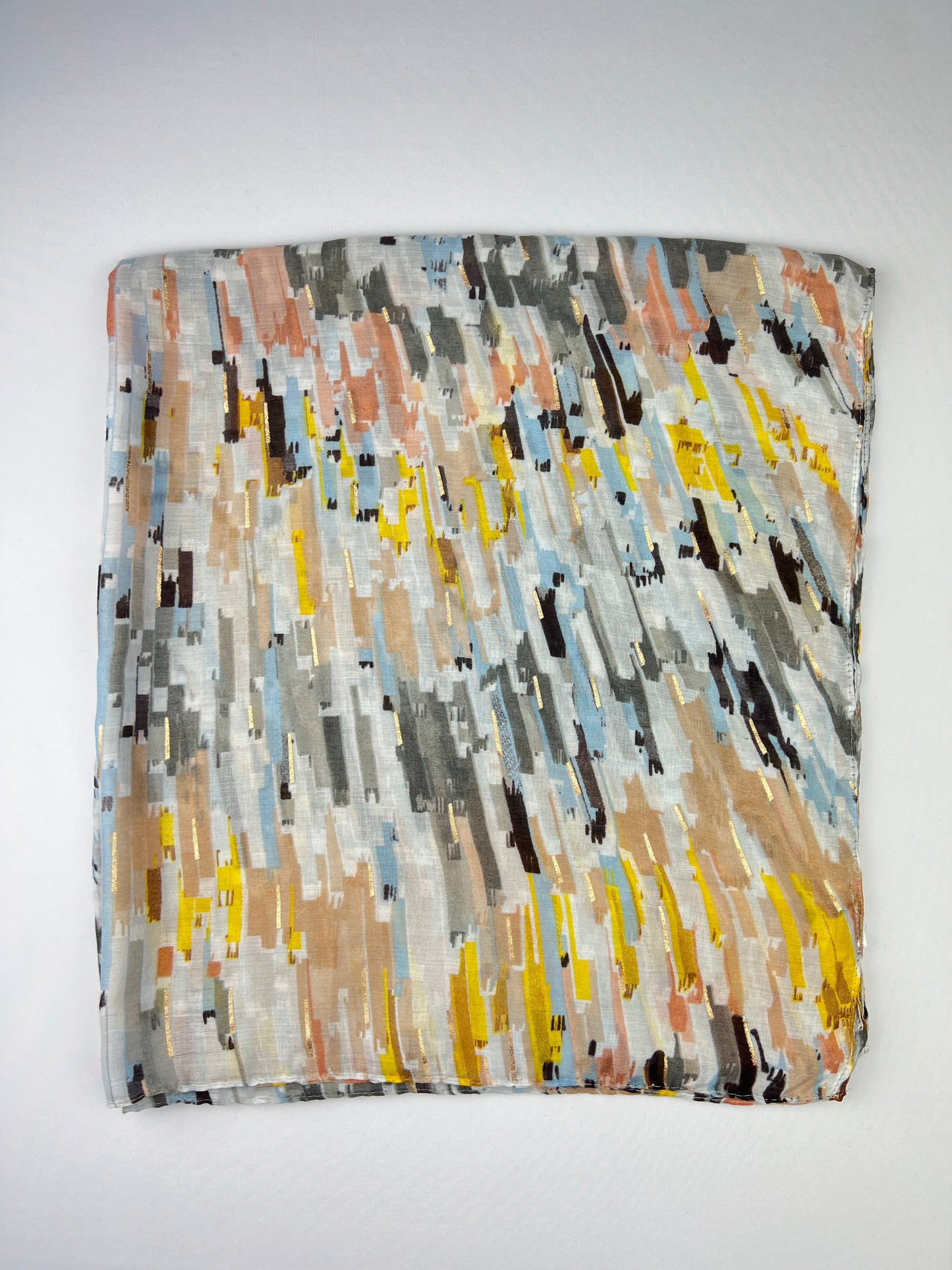 Foulard Motifs Coups De Pinceaux Multicolore Taille 180x90