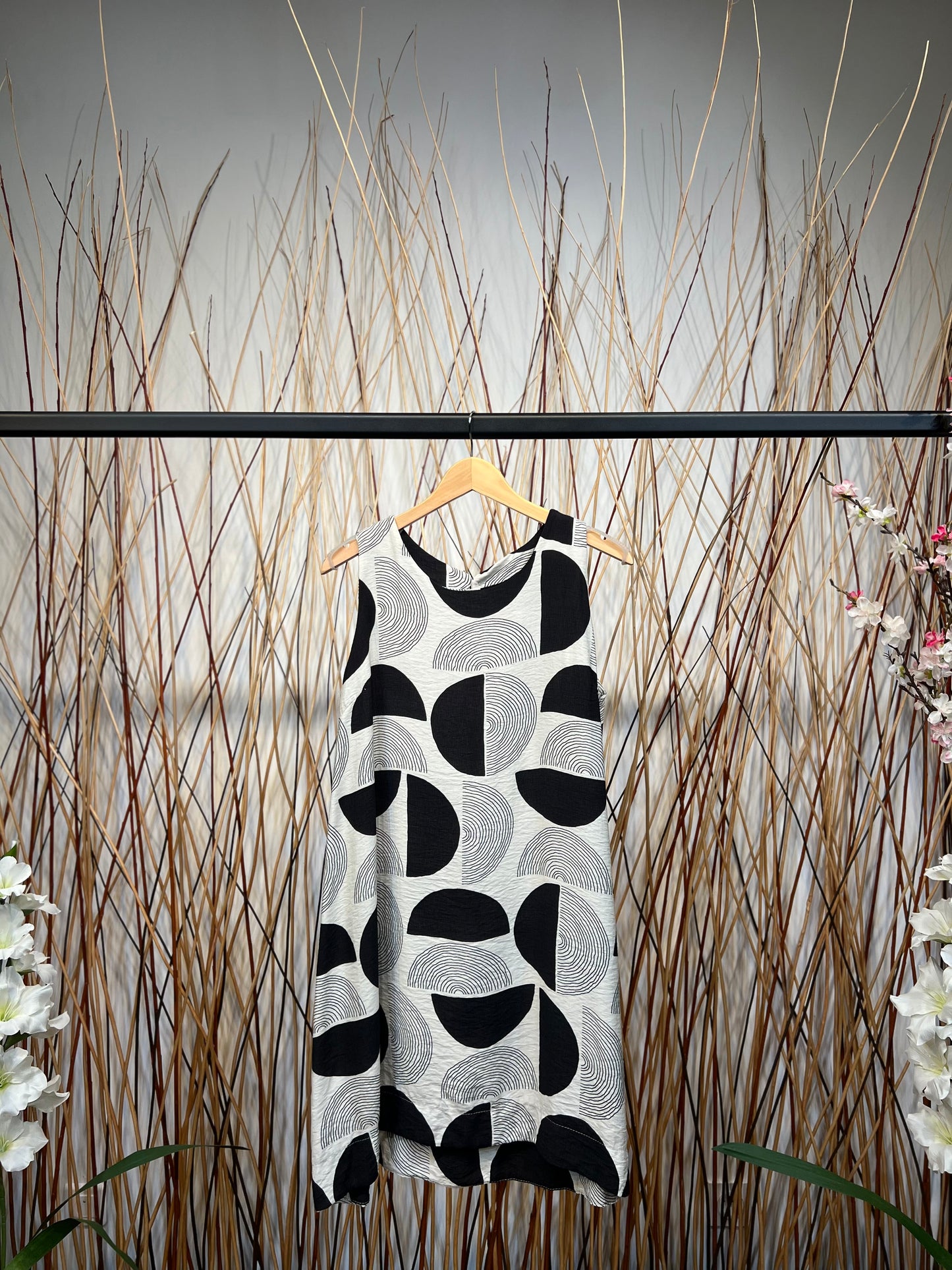 Robes Motifs Cercles Longueur Mi-Cuisse