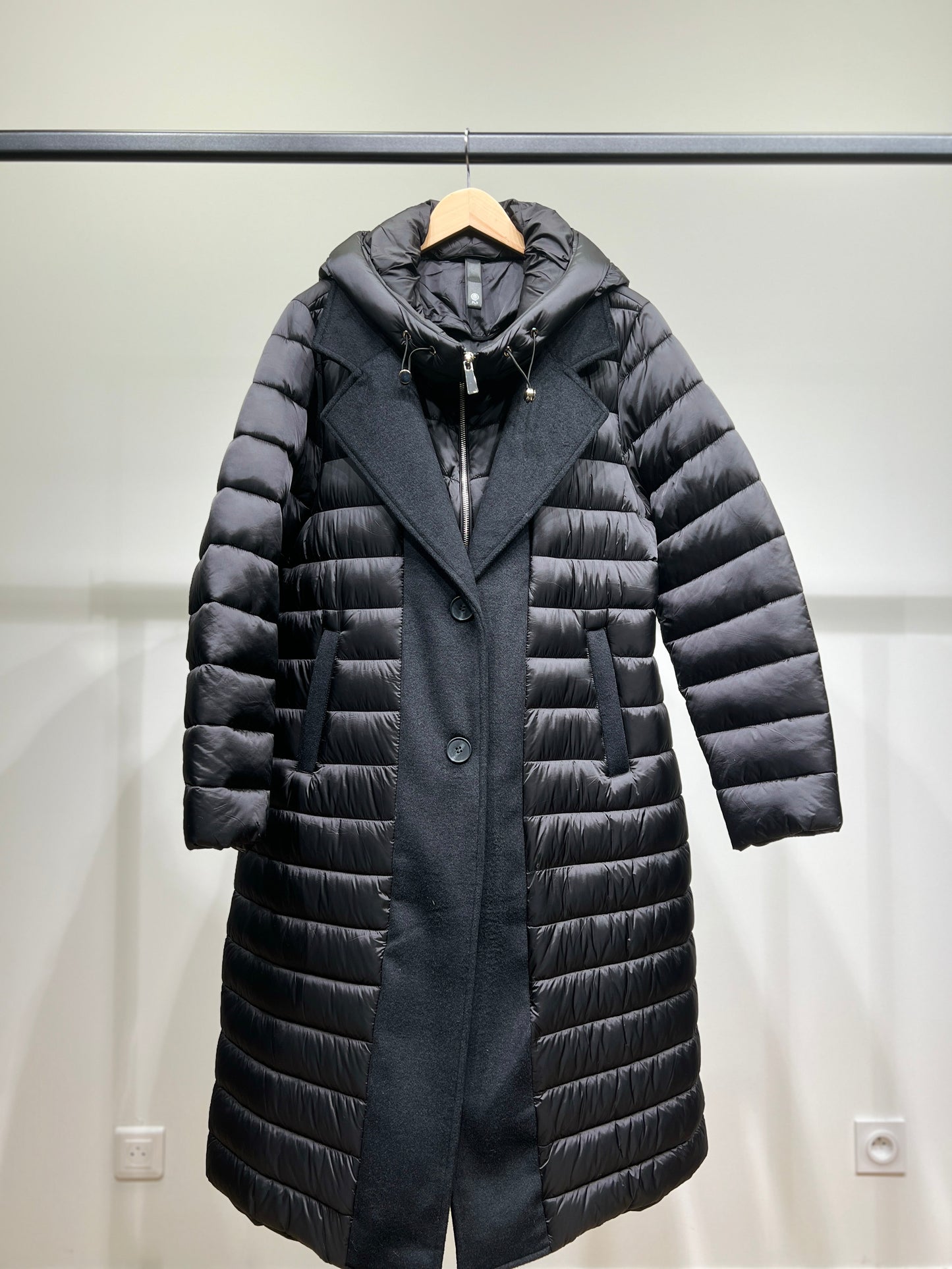 Doudoune Longue Col Tailleur à Capuche Taillé S-M-L-XL-XXL