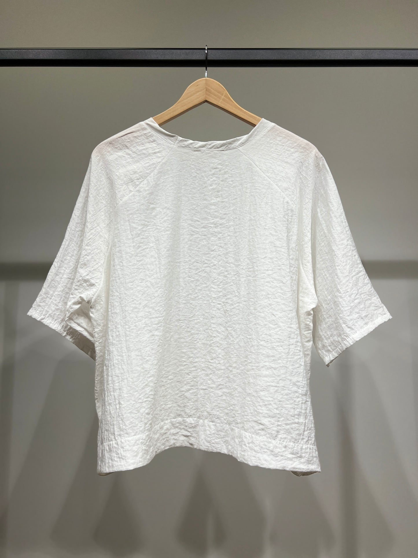 T-Shirt Large High-Low Manche Raglan 3/4 Plissé 100% Viscose
