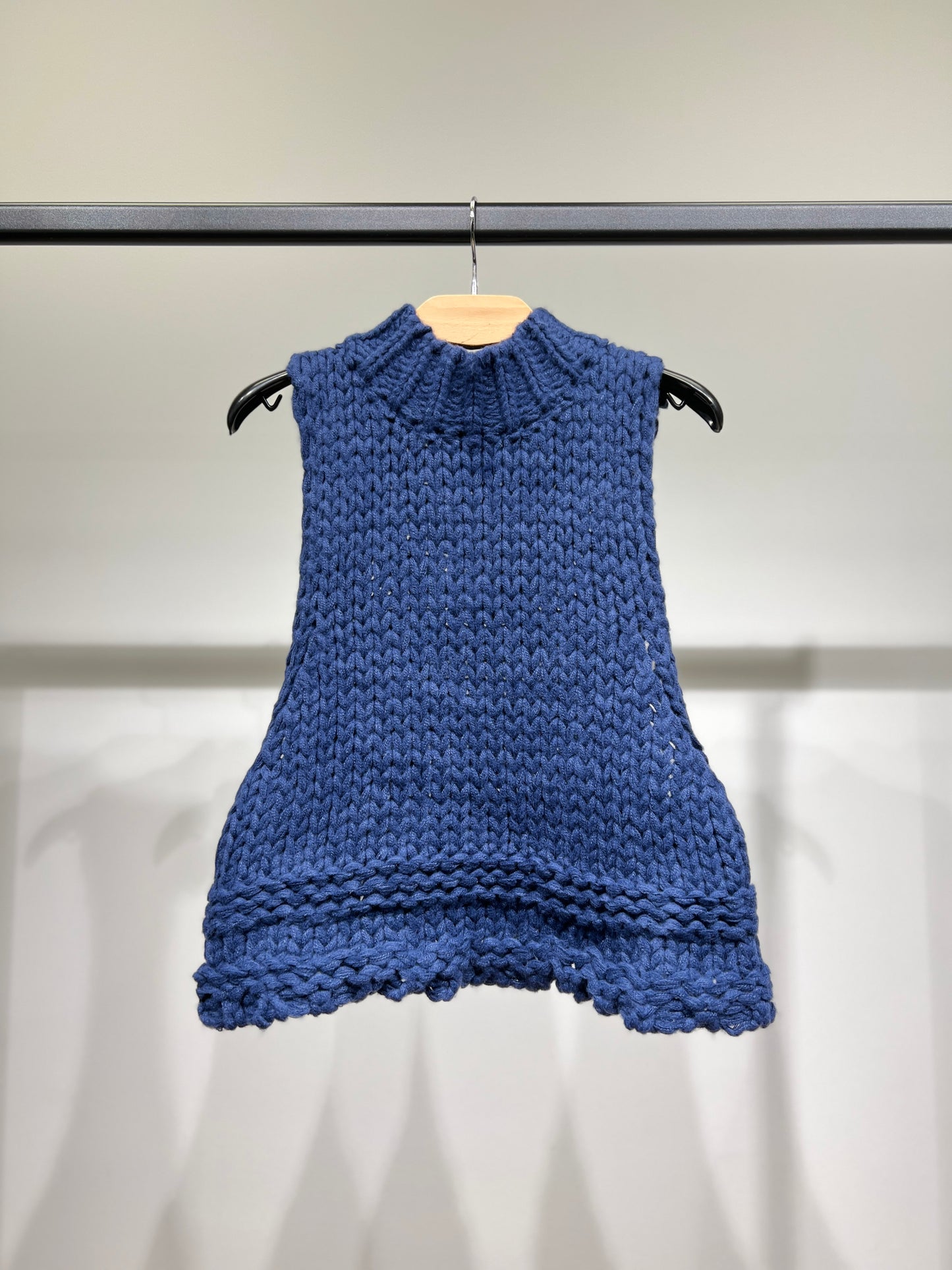 Gilet Tricoté Torsadé Maille Large Évasé