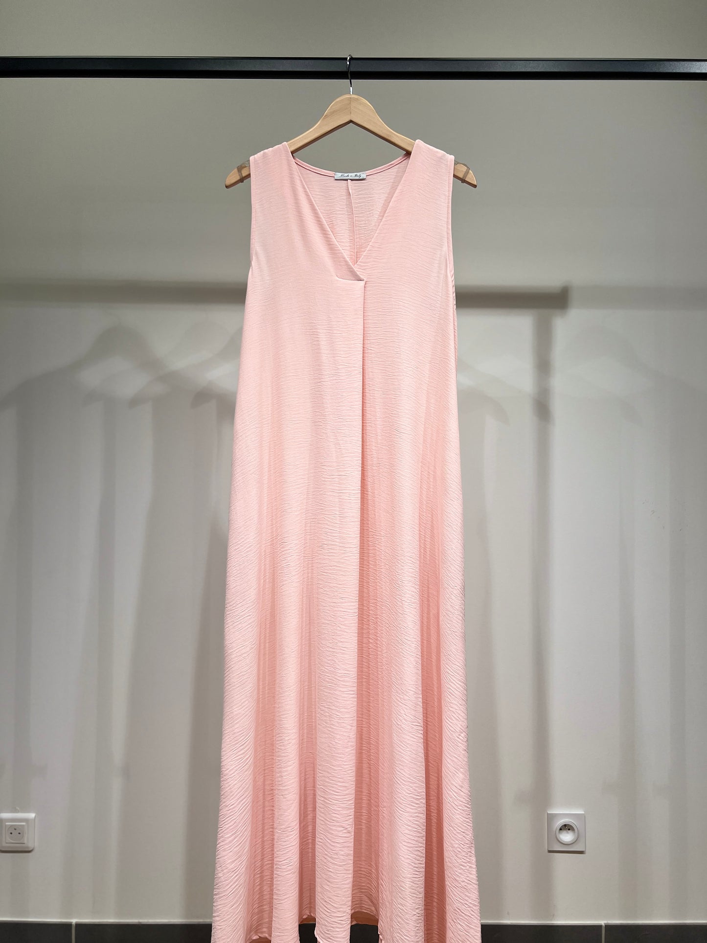 Robe Débardeur Maxi Col V Taille Élastique Au Dos