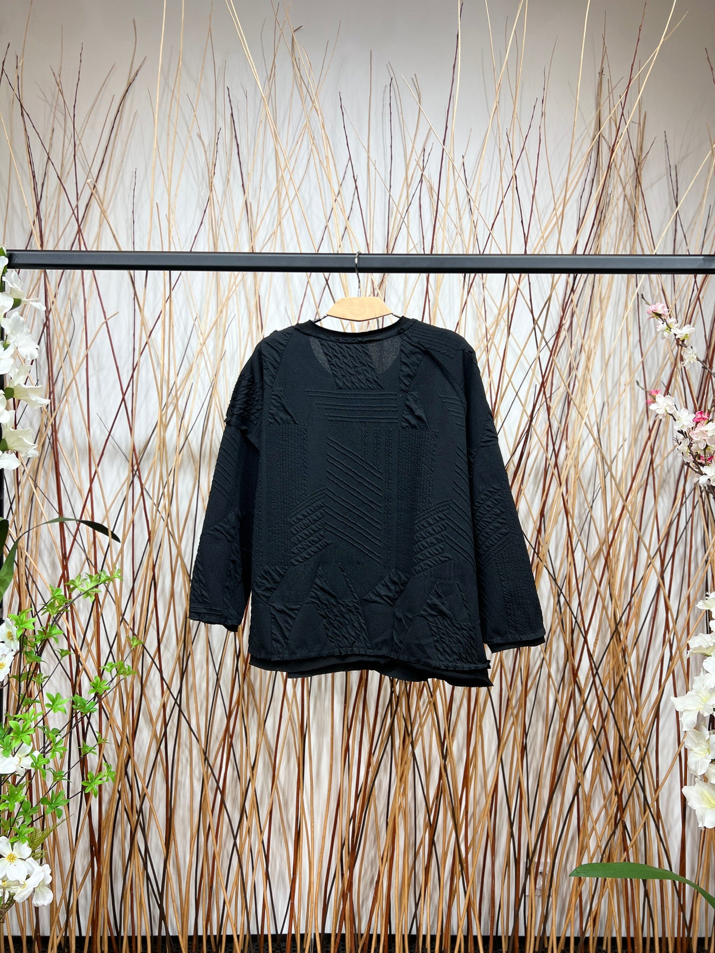 Pull Décoration Coutures Asymétriques Motifs Rayé En Reliefs