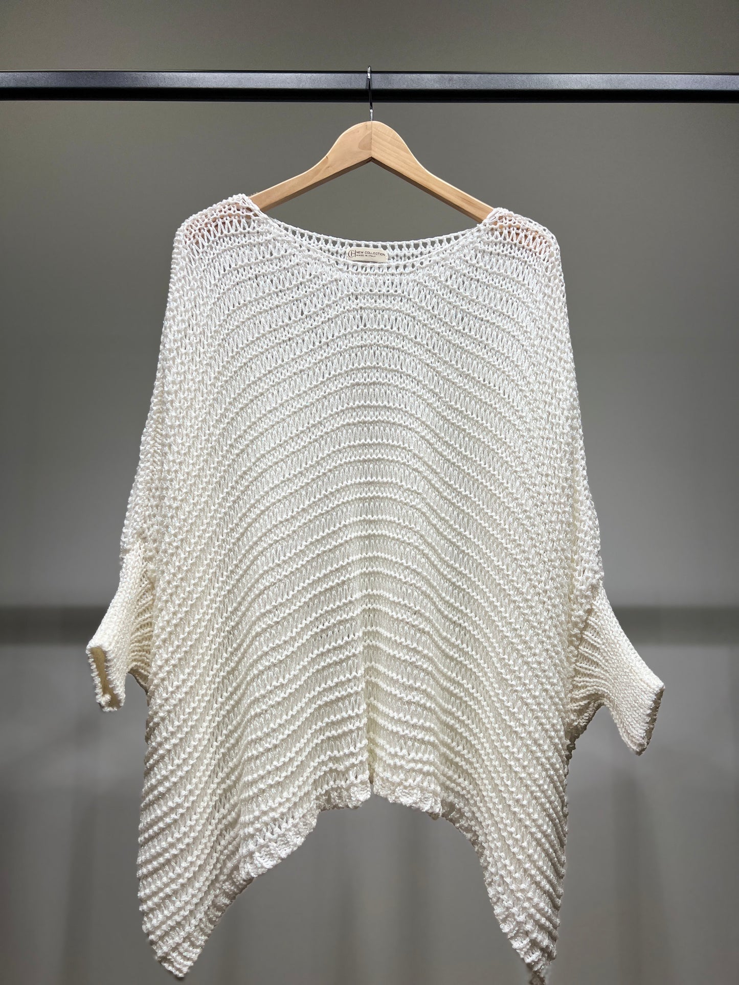 Pull Maille Large Manche Chauve Souris Avec Lurex En Viscose