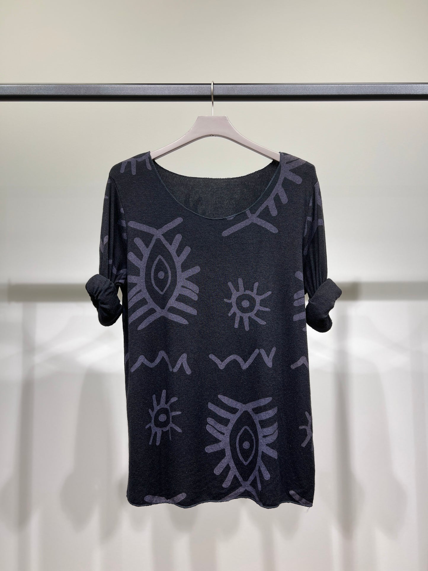 Ethnic Pattern Round Neck Long Sleeve T-Shirt