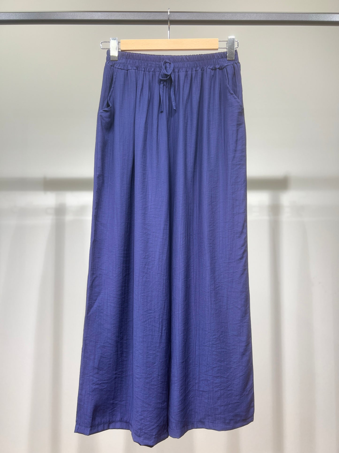 Pantalon Large Léger Taille Élastique & Cordon De Serrage