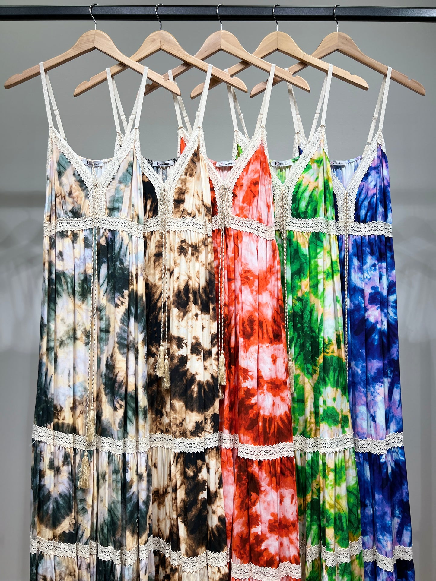 Robe D'été Tie and Dye avec Corde Décorative