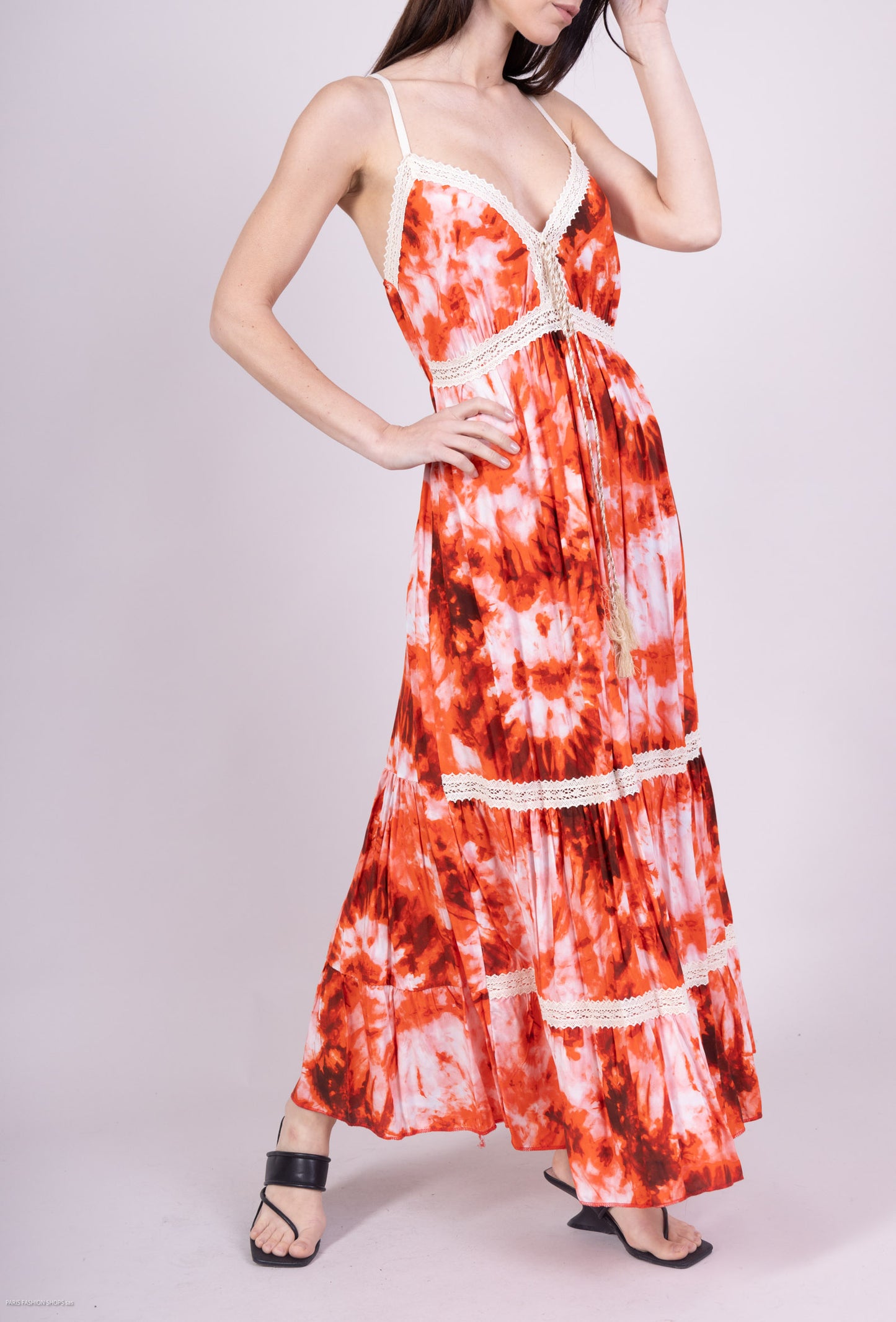 Robe D'été Tie and Dye avec Corde Décorative