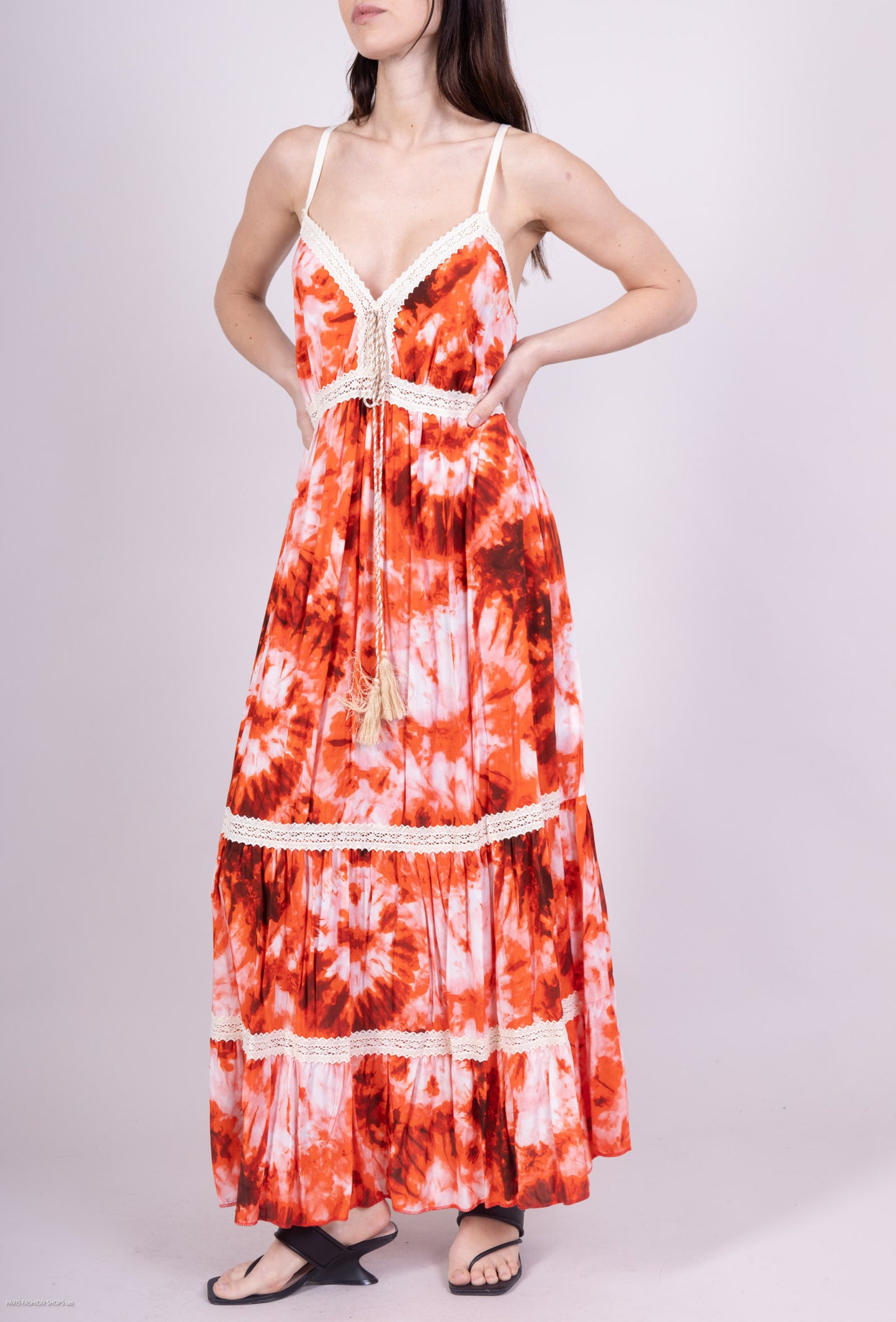 Robe D'été Tie and Dye avec Corde Décorative