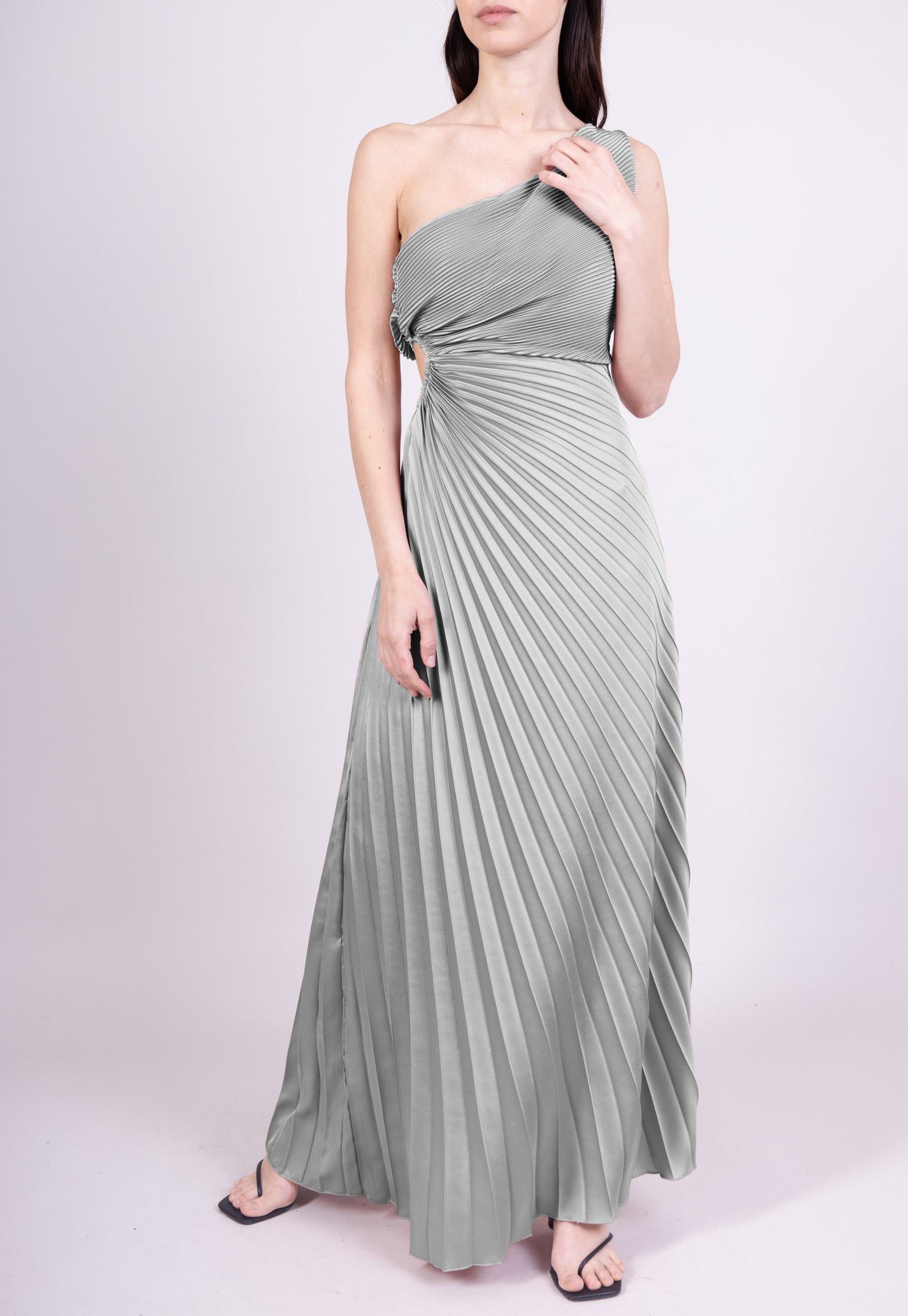 Robe Coupe Asymétriques Brettelles Transparentes Effet Accordéon