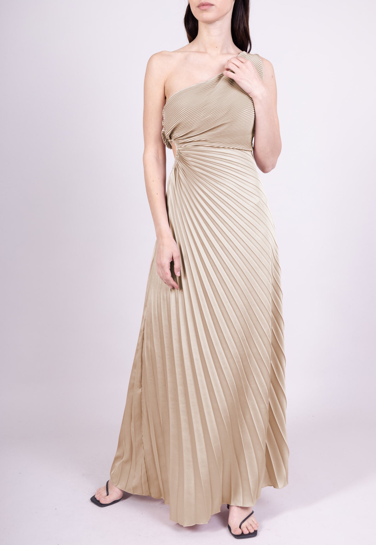 Robe Coupe Asymétriques Brettelles Transparentes Effet Accordéon