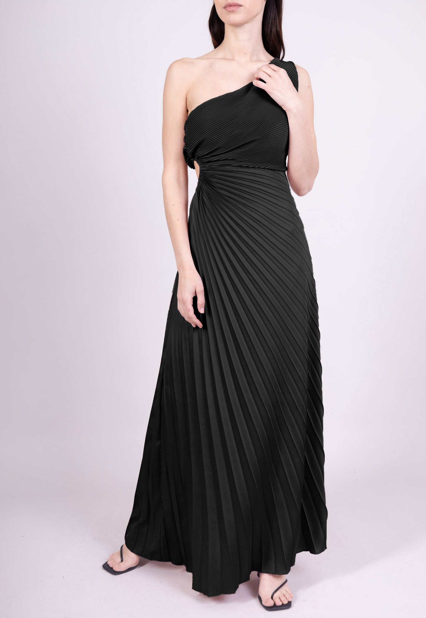 Robe Coupe Asymétriques Brettelles Transparentes Effet Accordéon