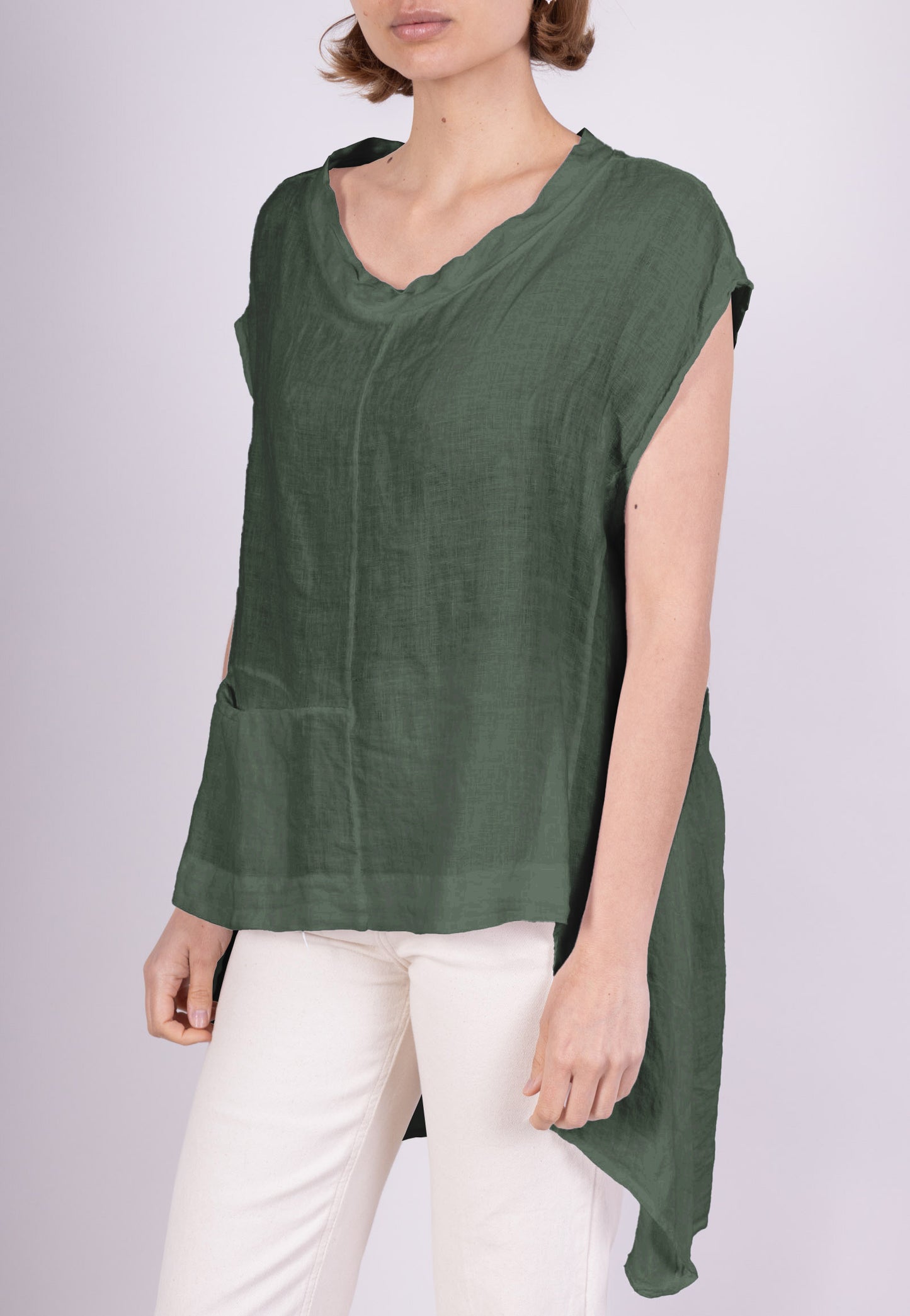 Tunique Asymétrique High-Low Sans Manches