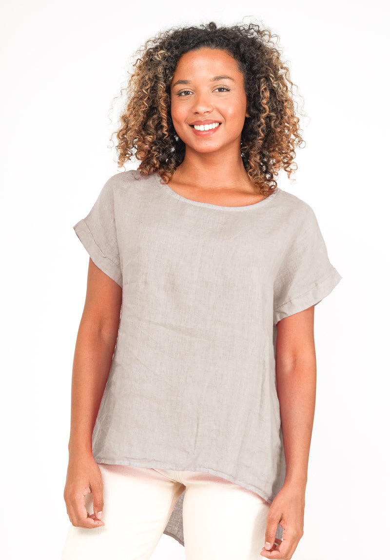 T-Shirt Ouverture Dorsale Boutonnée 100% Lin