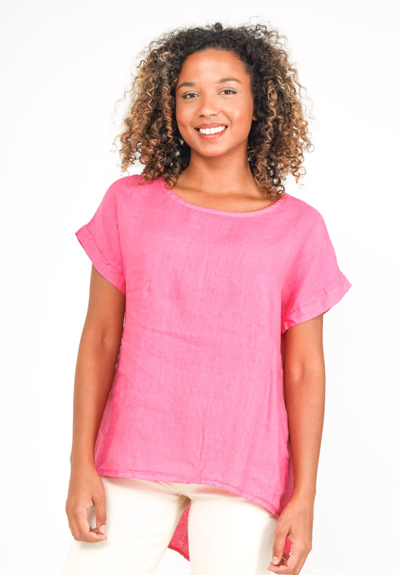 T-Shirt Ouverture Dorsale Boutonnée 100% Lin