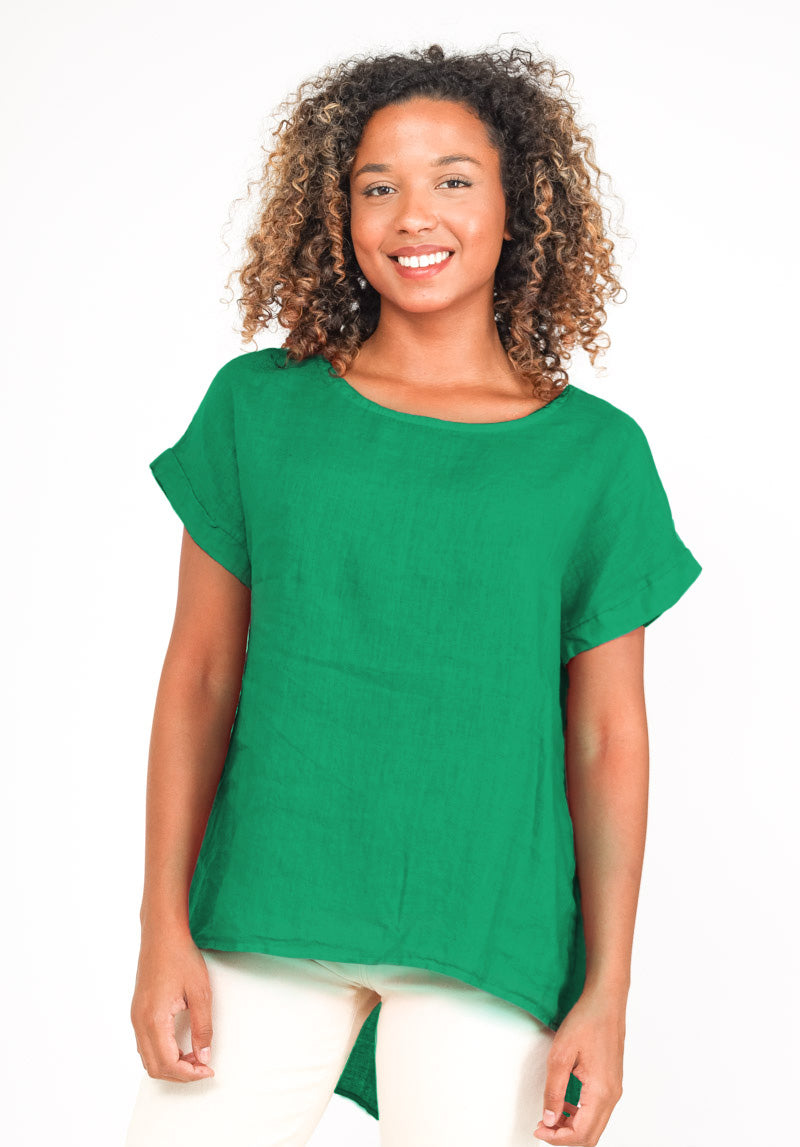 T-Shirt Ouverture Dorsale Boutonnée 100% Lin