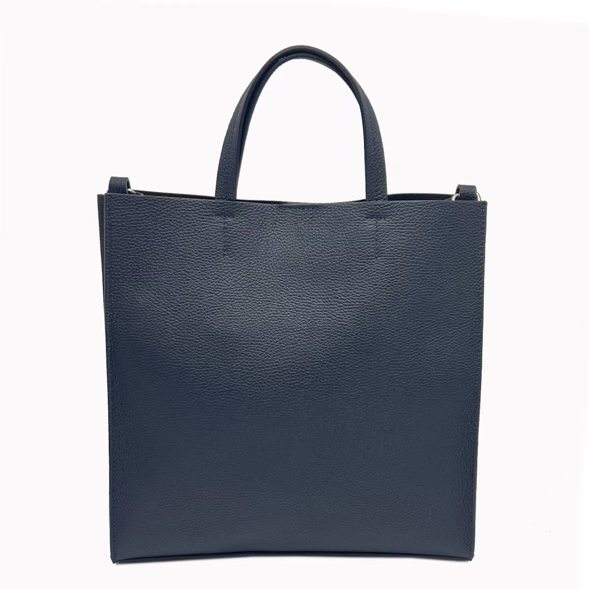 Grand Sac Cabas Cuir Grainé Double Compartiment Pochette Bandoulière