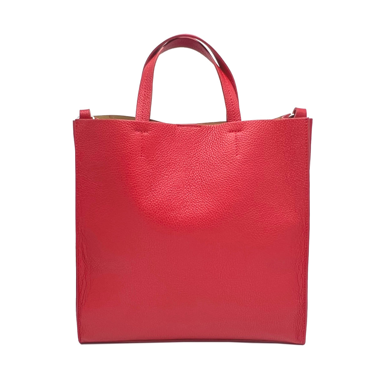 Grand Sac Cabas Cuir Grainé Double Compartiment Pochette Bandoulière