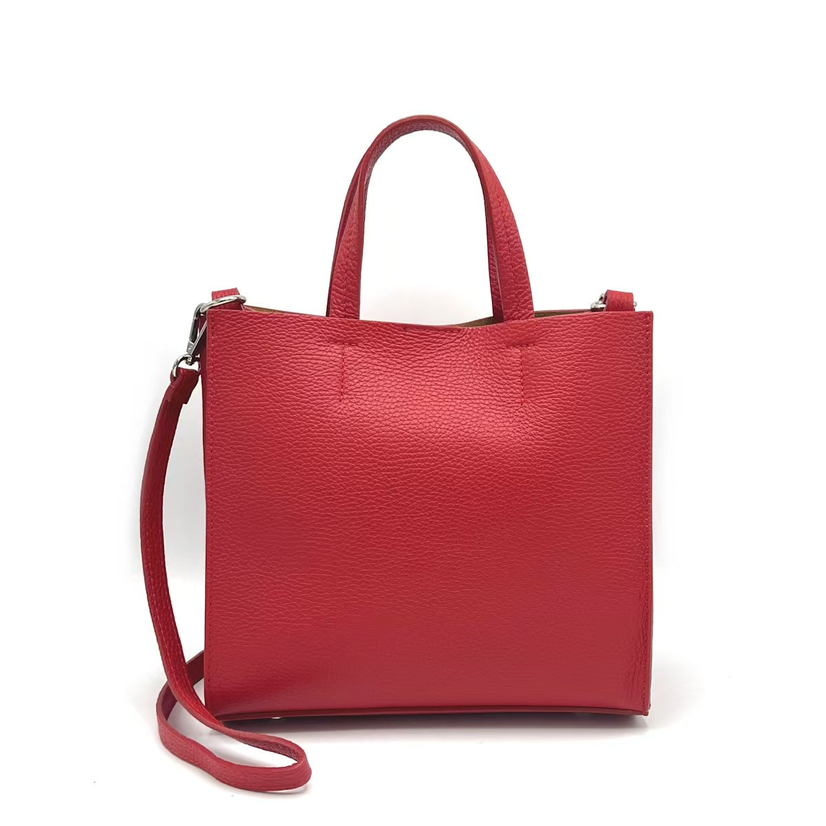 Sac Cabas En Cuir Grainé Bandoulière Détachable Ajustable