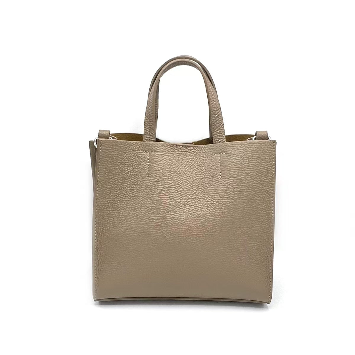 Sac Cabas En Cuir Grainé Bandoulière Détachable Ajustable