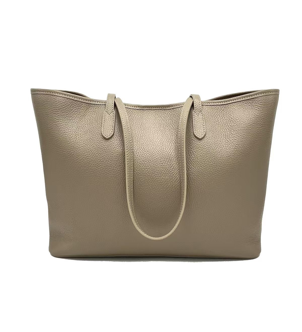 Grand Sac Cabas Cuir Grainé Pochette Intérieure