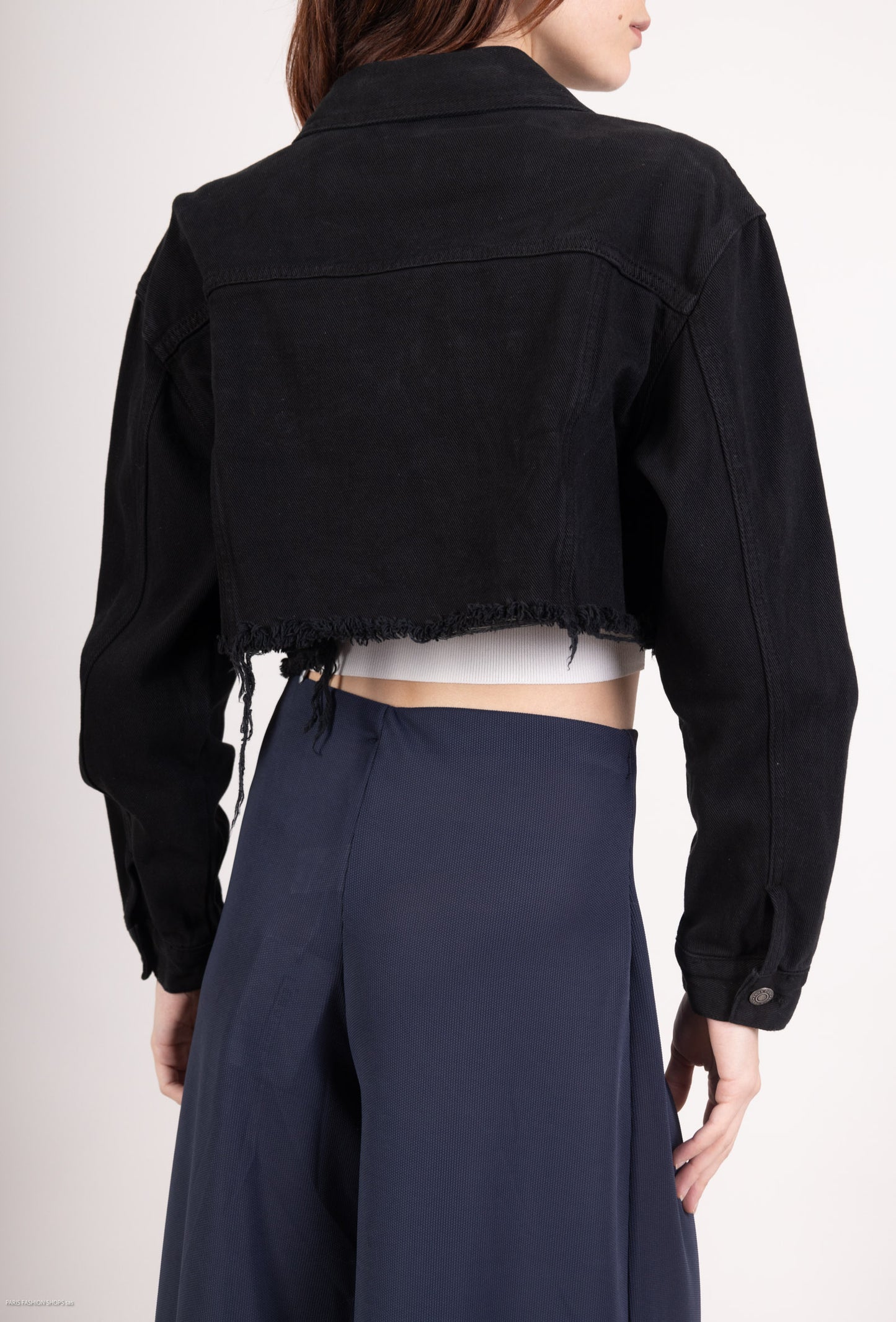Veste Denim Manche Longue Cropped 100% Coton Taillé S/M