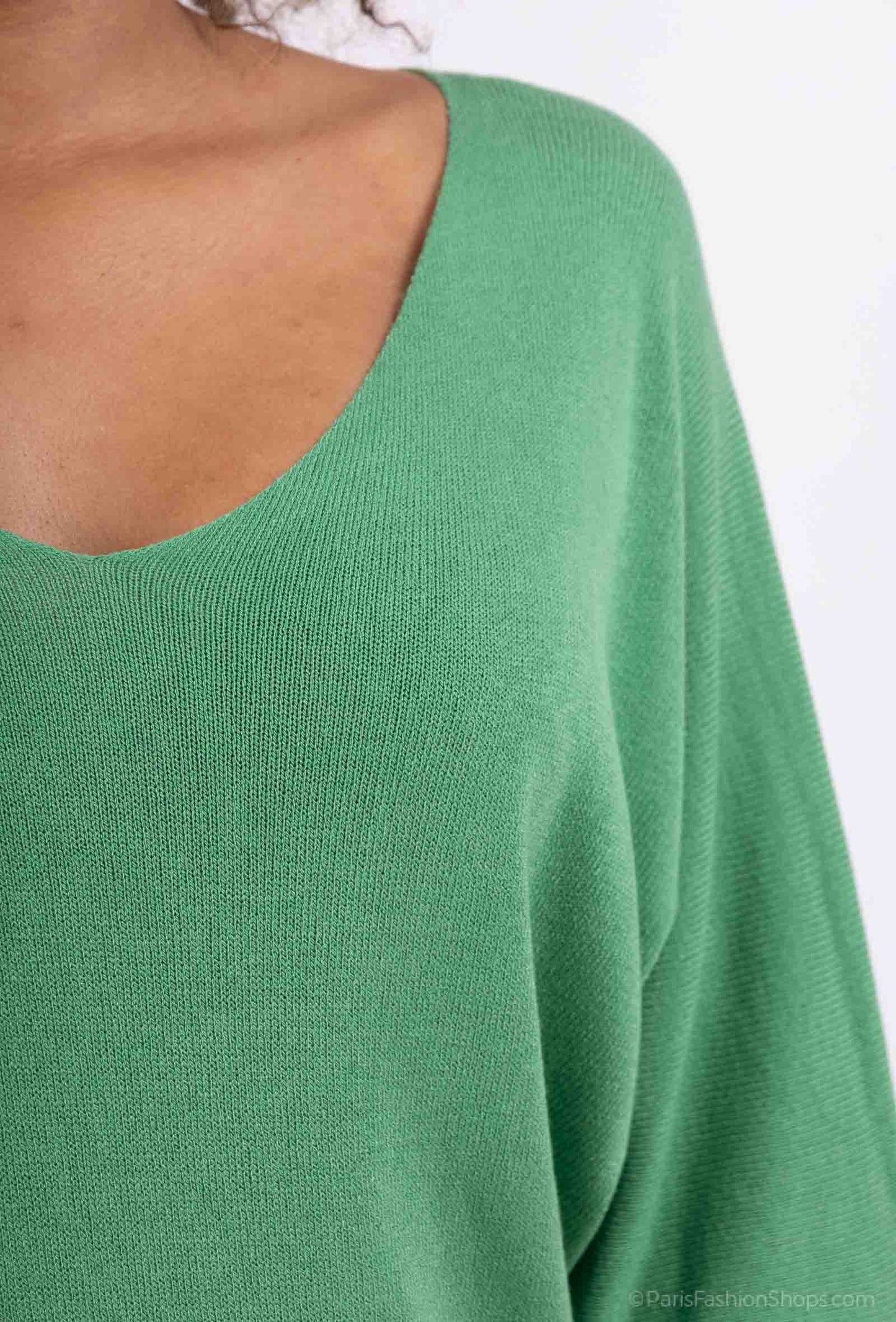 Modal V-Neck Long Sleeve Knit Sweater