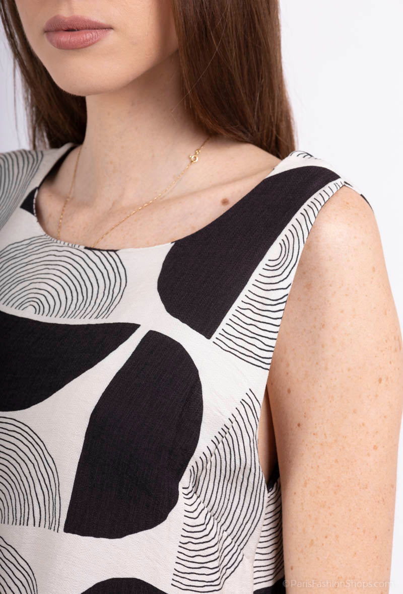 Robes Motifs Cercles Longueur Mi-Cuisse