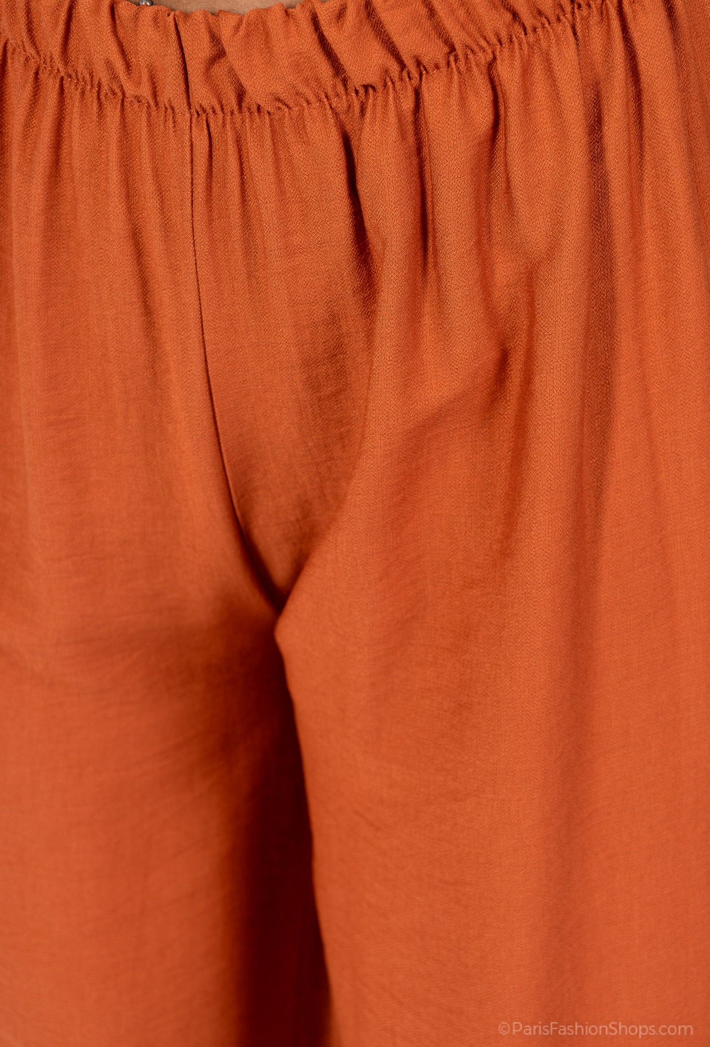 Ensemble Top & Pantalon Col Zippé Plissé En Viscose Nylon