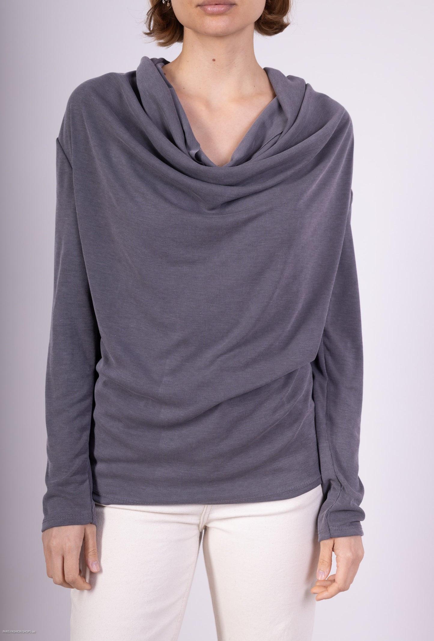 T-Shirt Manche Longue Col Bénitier Viscose