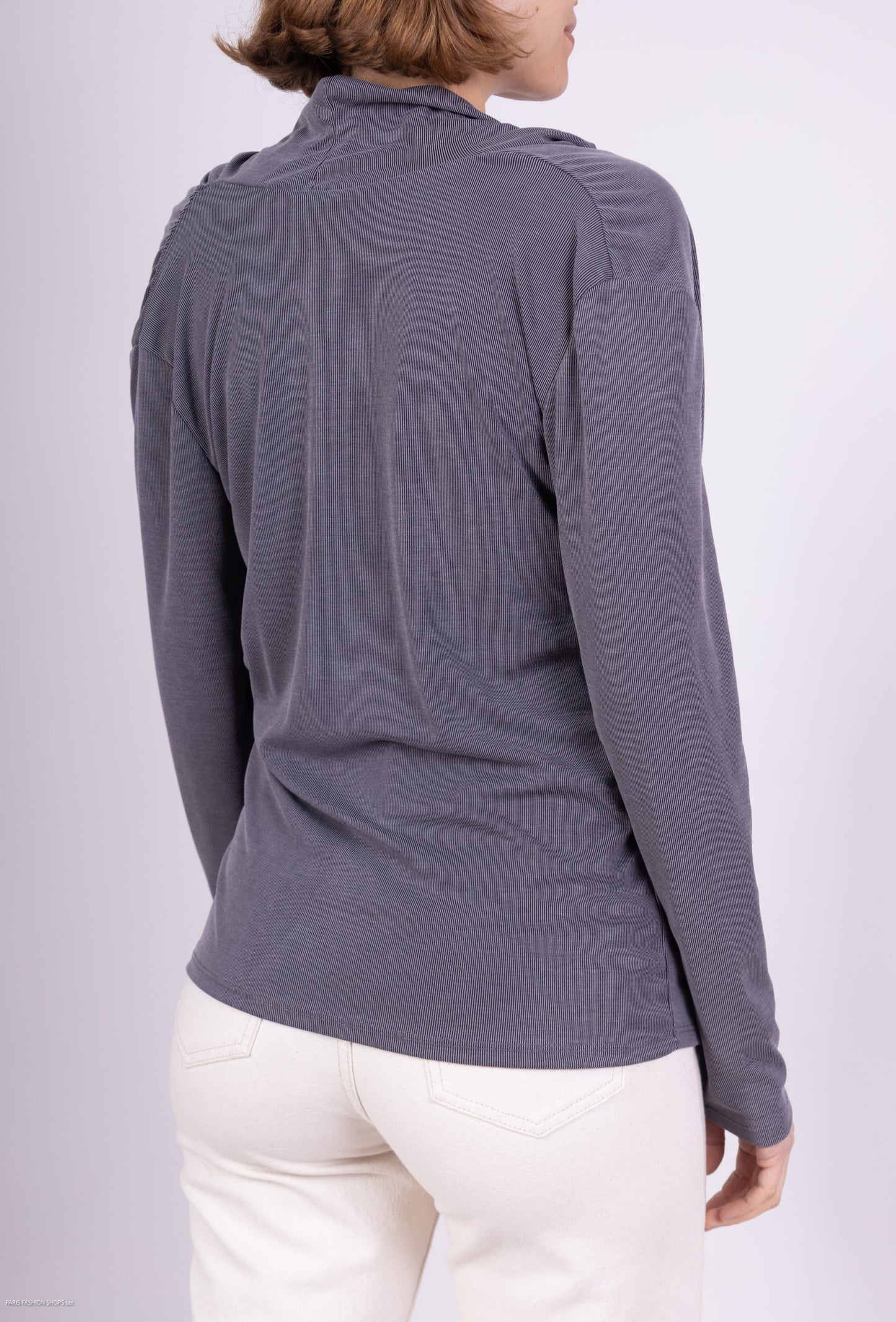 T-Shirt Manche Longue Col Bénitier Viscose