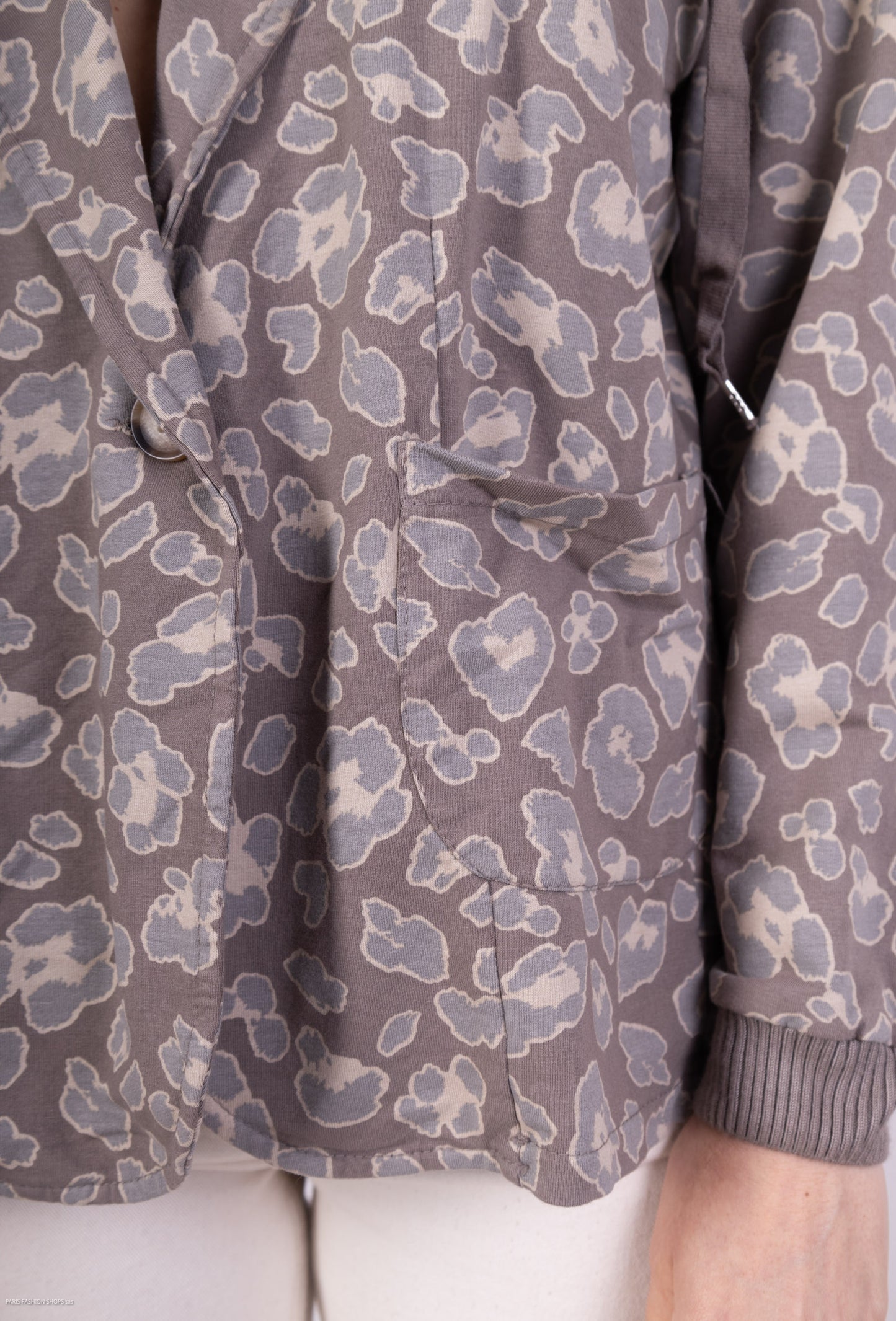 Blazer Sweat Capuche Poche Fonctionnelle Léopard