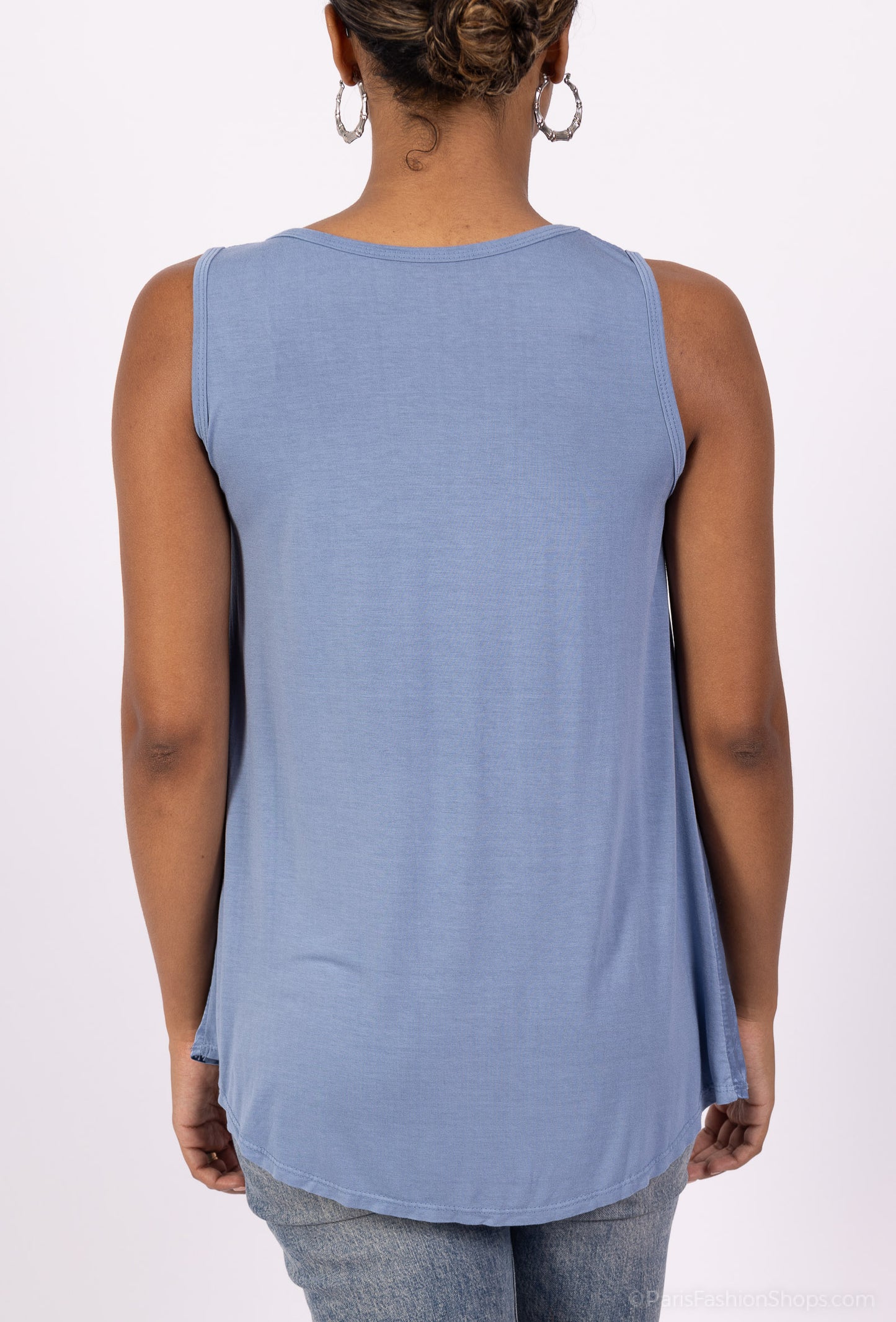 Débardeur Évasé Col V Satiné 100% Viscose