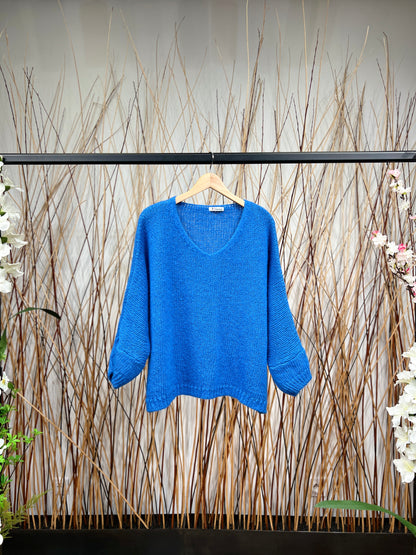 30% Mohair Ribbed Long Sleeve Wide Knit Sweater