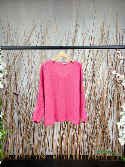 30% Mohair Ribbed Long Sleeve Wide Knit Sweater