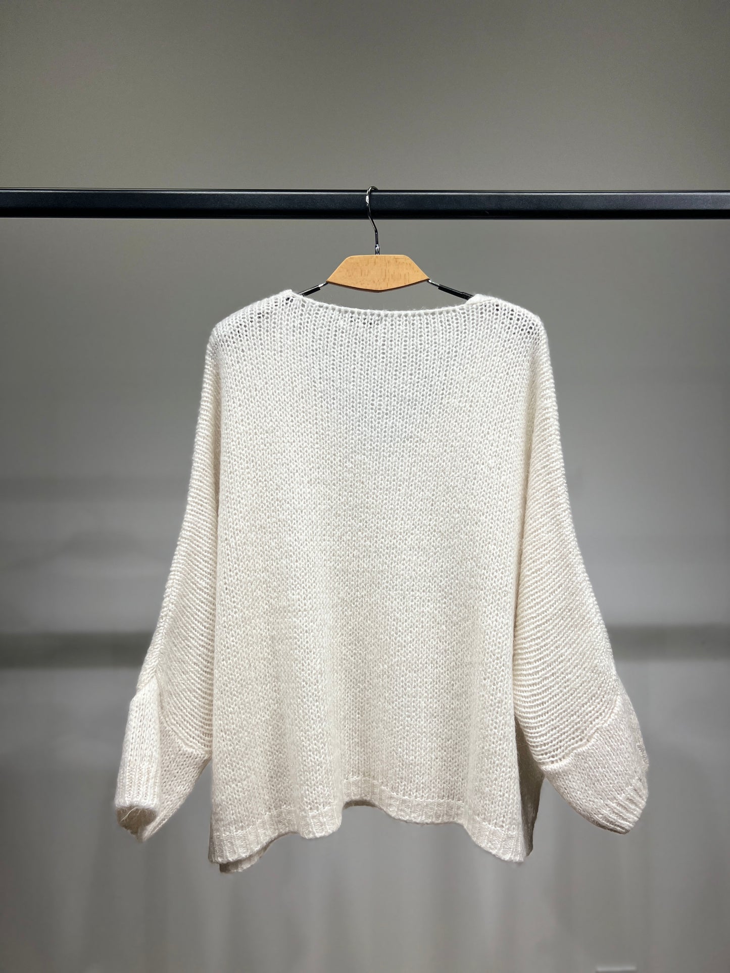 Pull Maille Large Manche Longue Lurex 60% Mohair/Virgin Wool