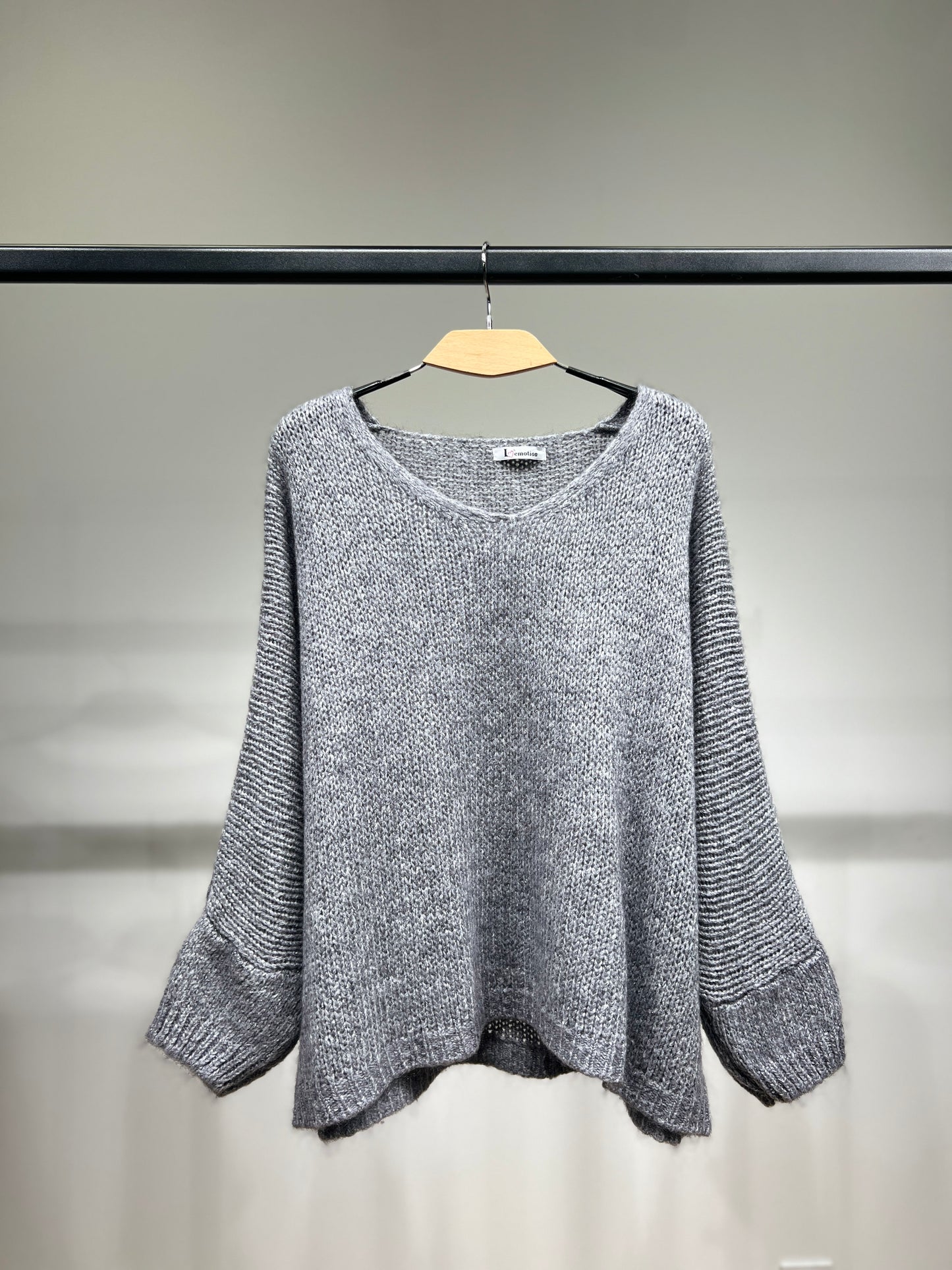 Pull Maille Large Manche Longue Lurex 60% Mohair/Virgin Wool