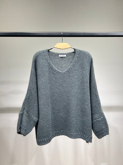 Pull Maille Large Manche Longue Lurex 60% Mohair/Virgin Wool