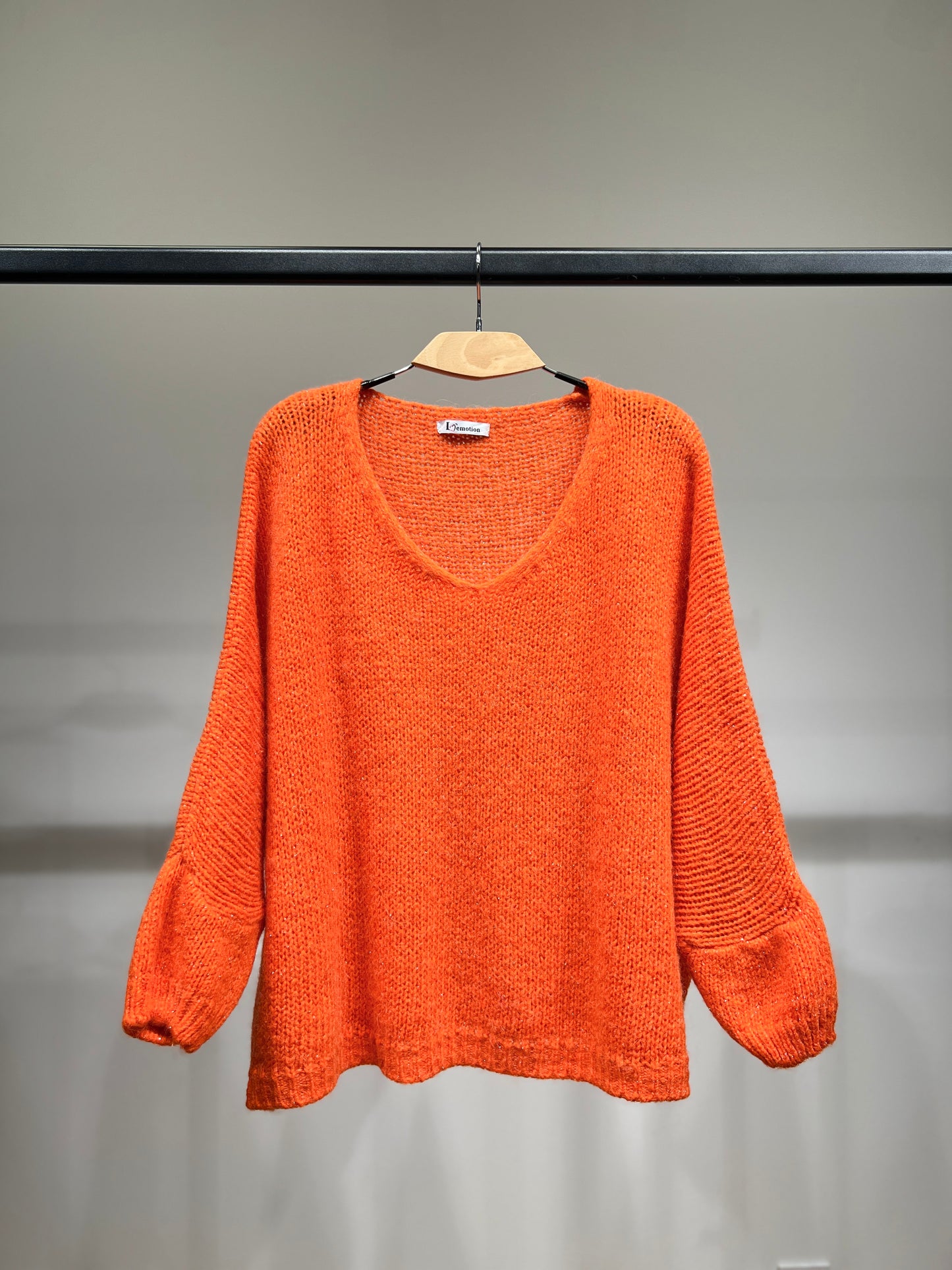 Pull Maille Large Manche Longue Lurex 60% Mohair/Virgin Wool