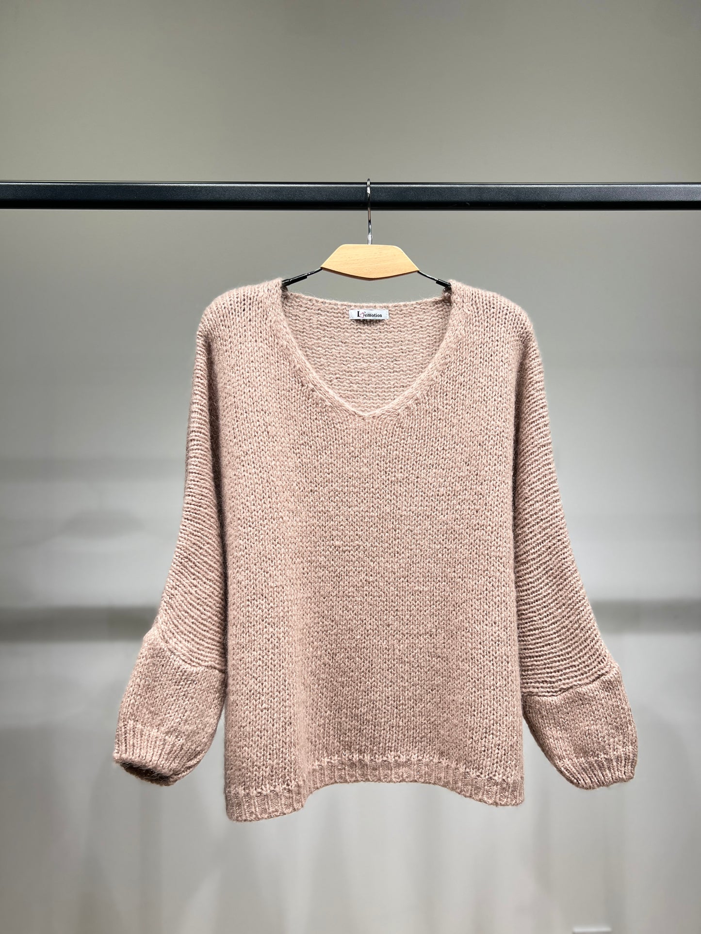 Pull Maille Large Manche Longue Lurex 60% Mohair/Virgin Wool