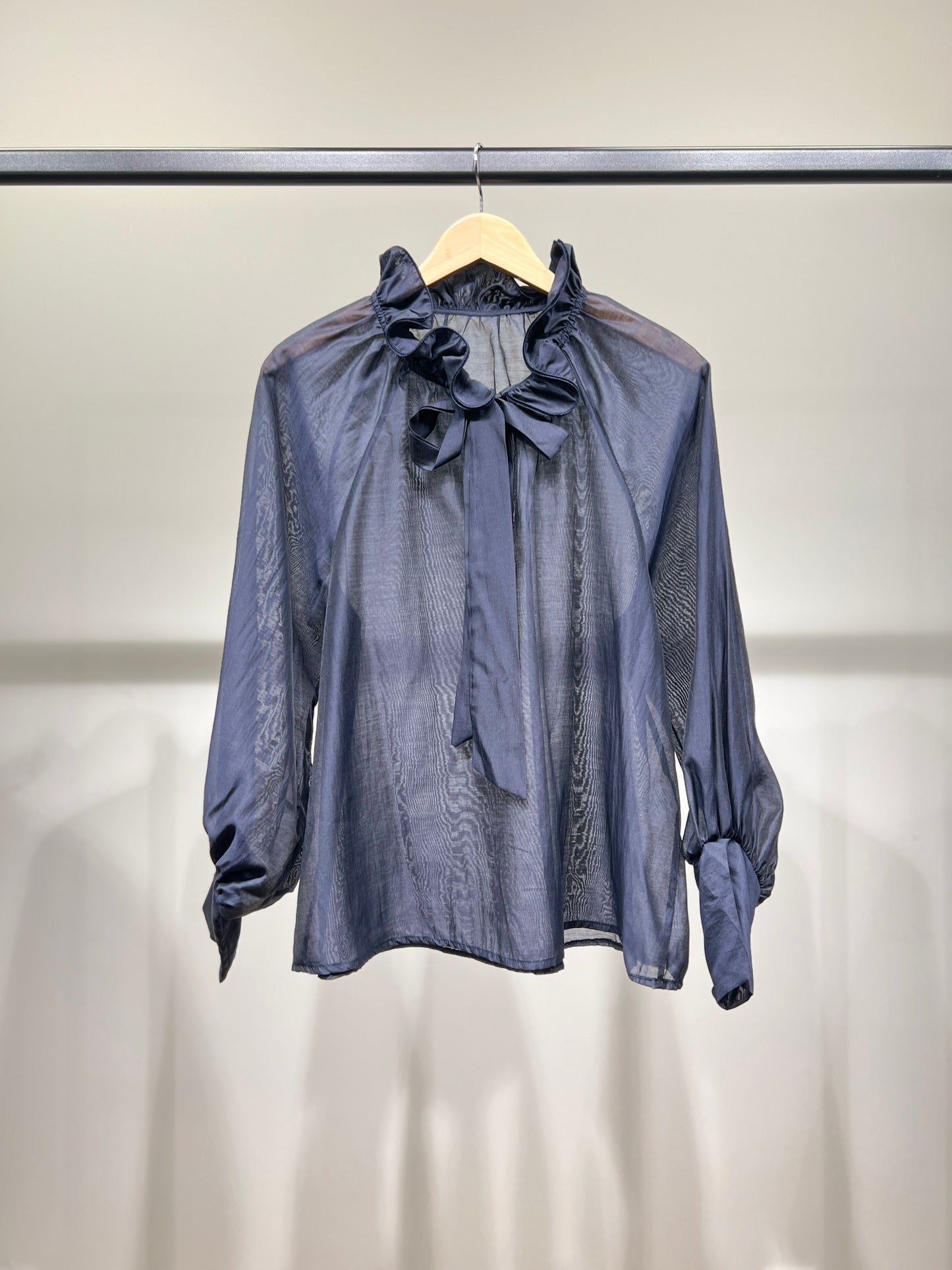 Chemisier Col Lavallière à Volants Léger En Tencel Polyester